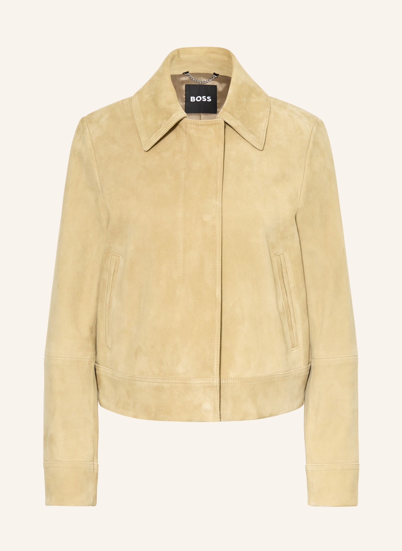 BOSS Veste en cuir SAMARO: BEIGE
