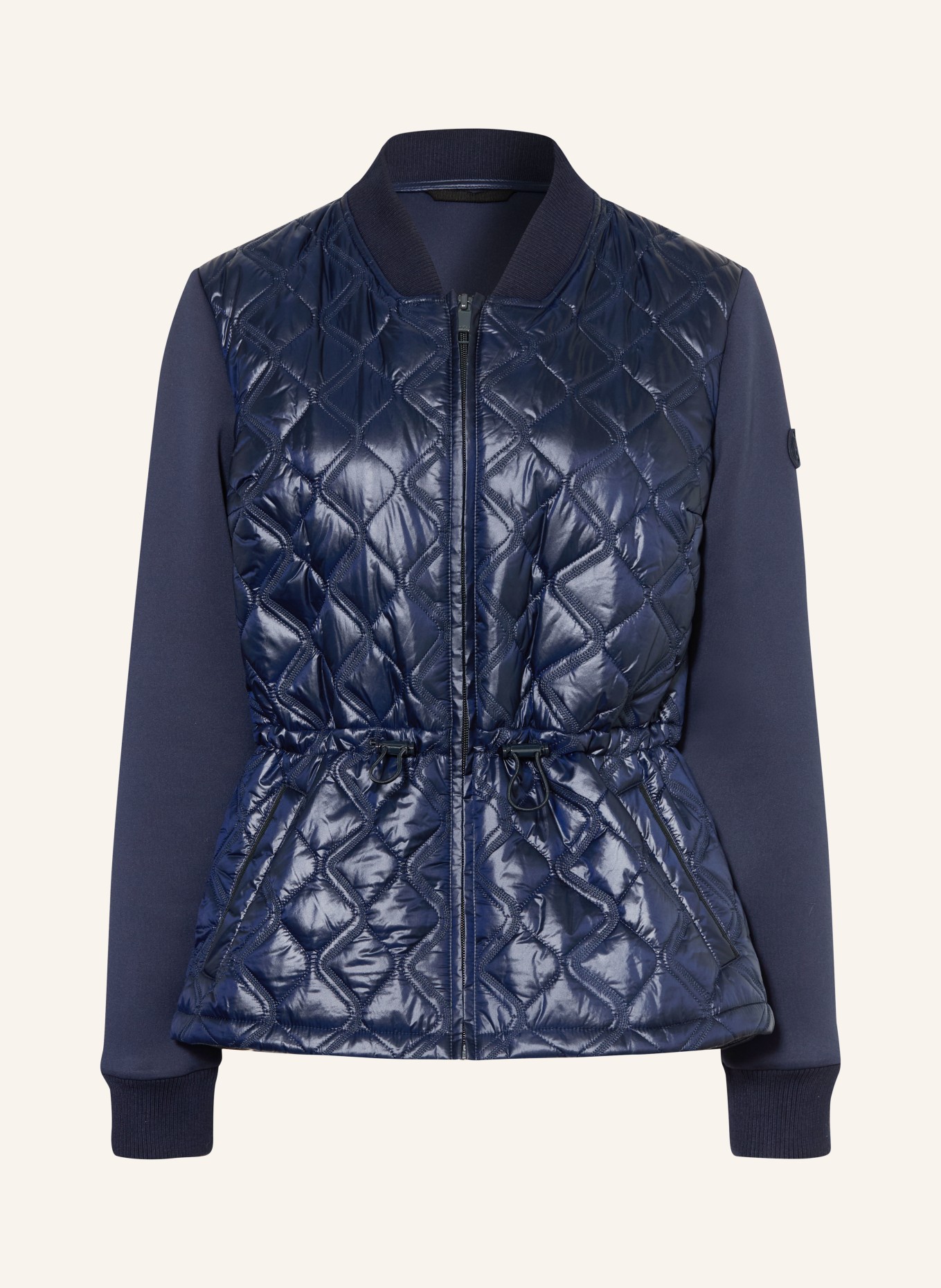 BOSS Steppjacke PRANAS im Materialmix: DUNKELBLAU