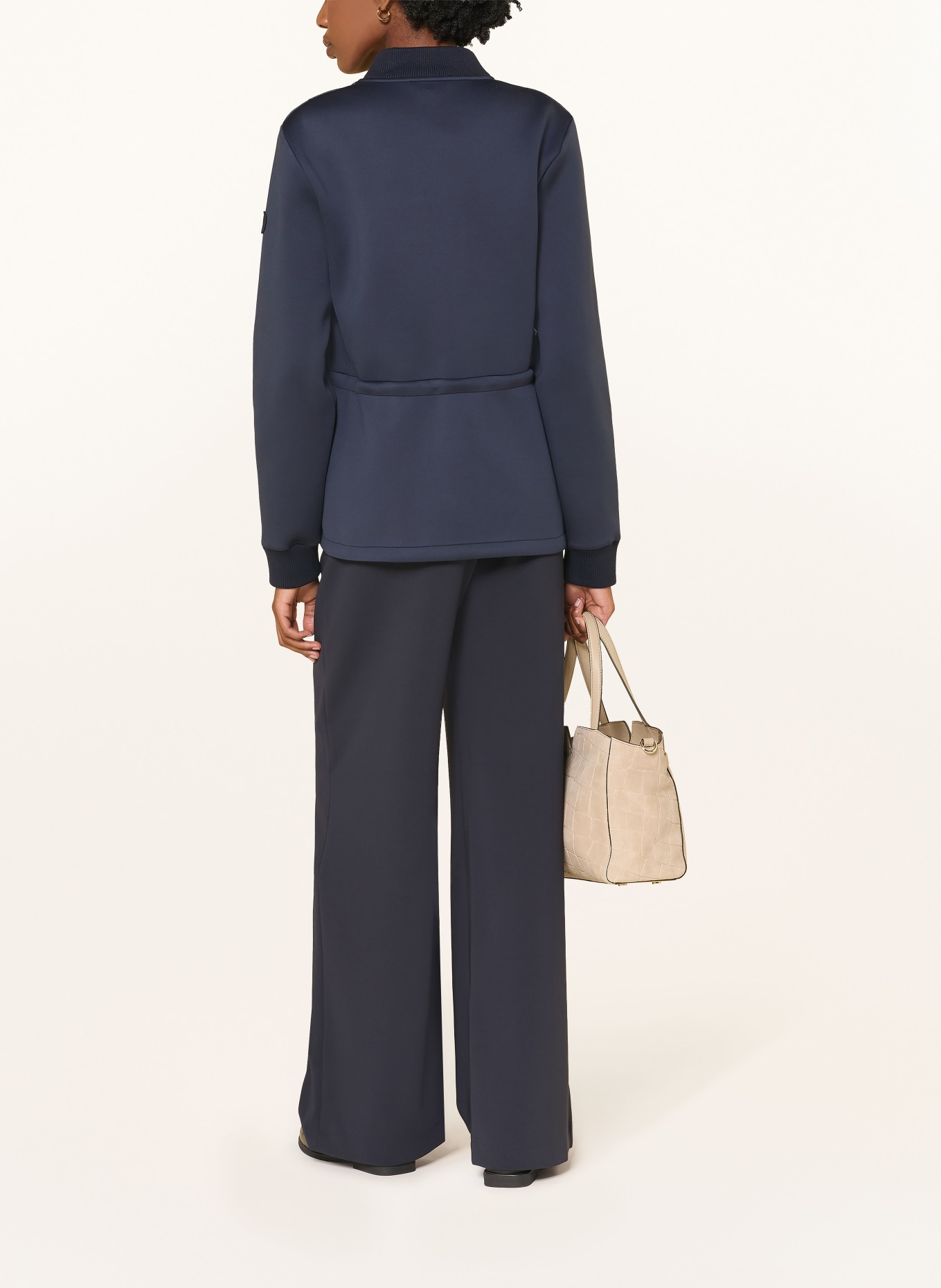 BOSS Steppjacke PRANAS im Materialmix: DUNKELBLAU