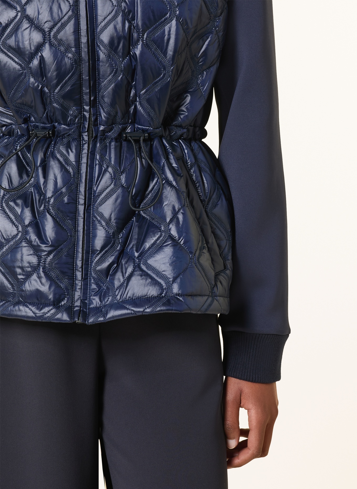 BOSS Steppjacke PRANAS im Materialmix: DUNKELBLAU