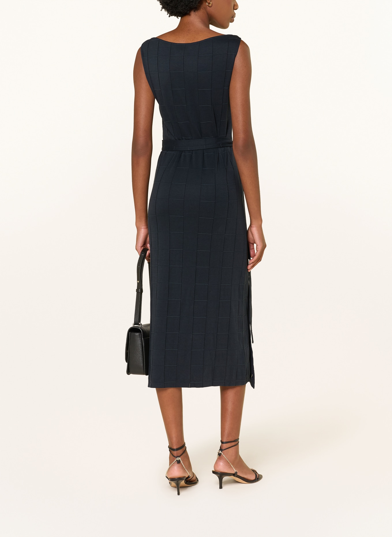 BOSS Strickkleid EQUADRI in Wickeloptik: DUNKELBLAU