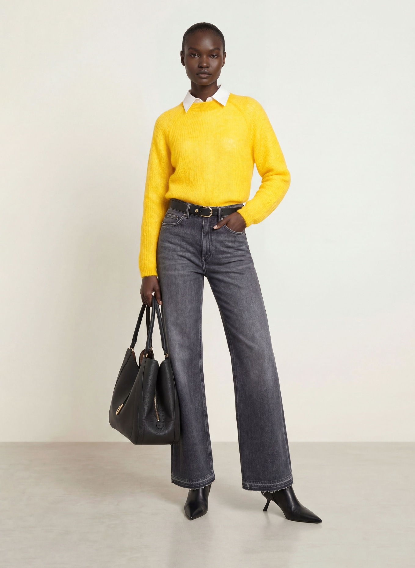 BOSS FEWENA Sweater with Alpaca: YELLOW