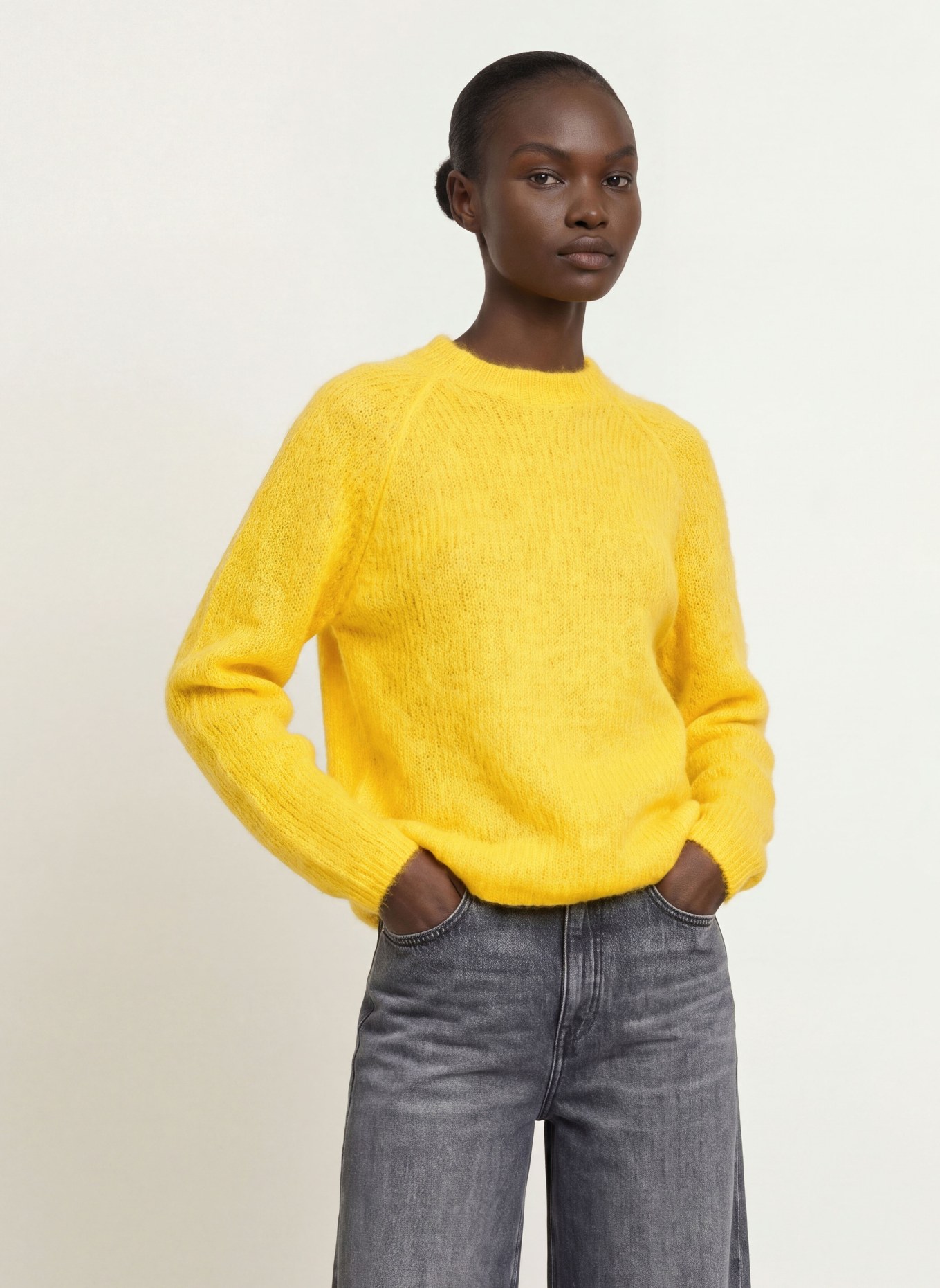 BOSS FEWENA Sweater with Alpaca: YELLOW