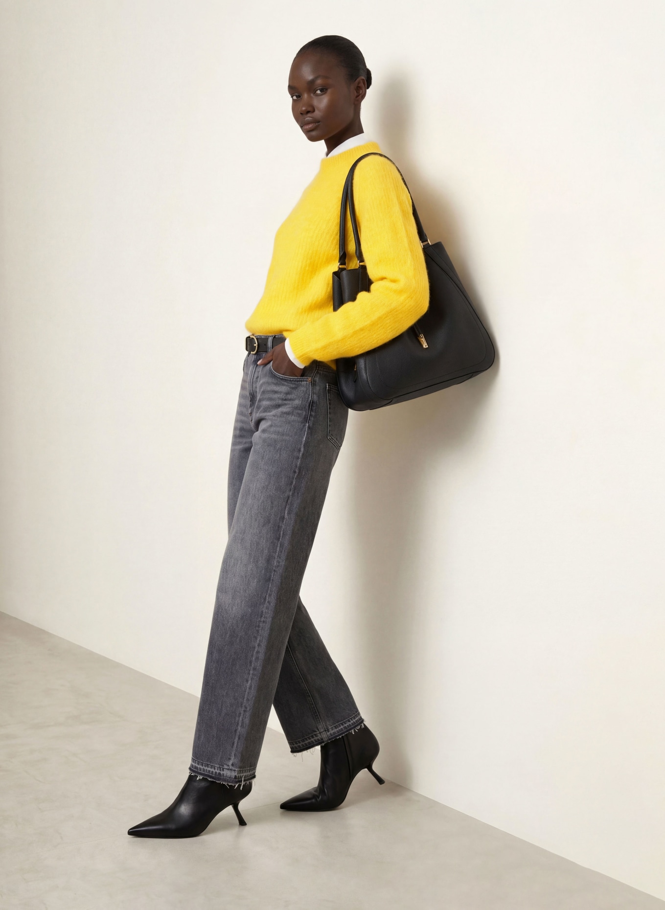 BOSS FEWENA Sweater with Alpaca: YELLOW