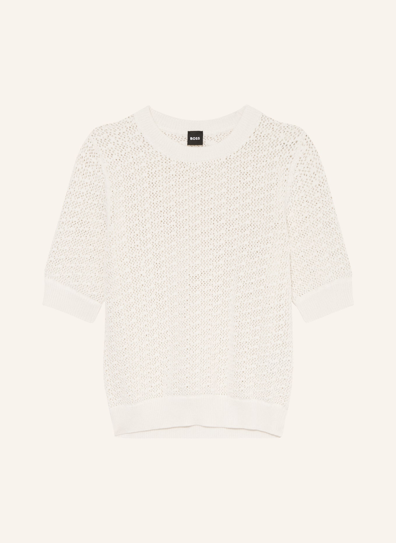 BOSS Strikbluse FOLEARIA: HVID