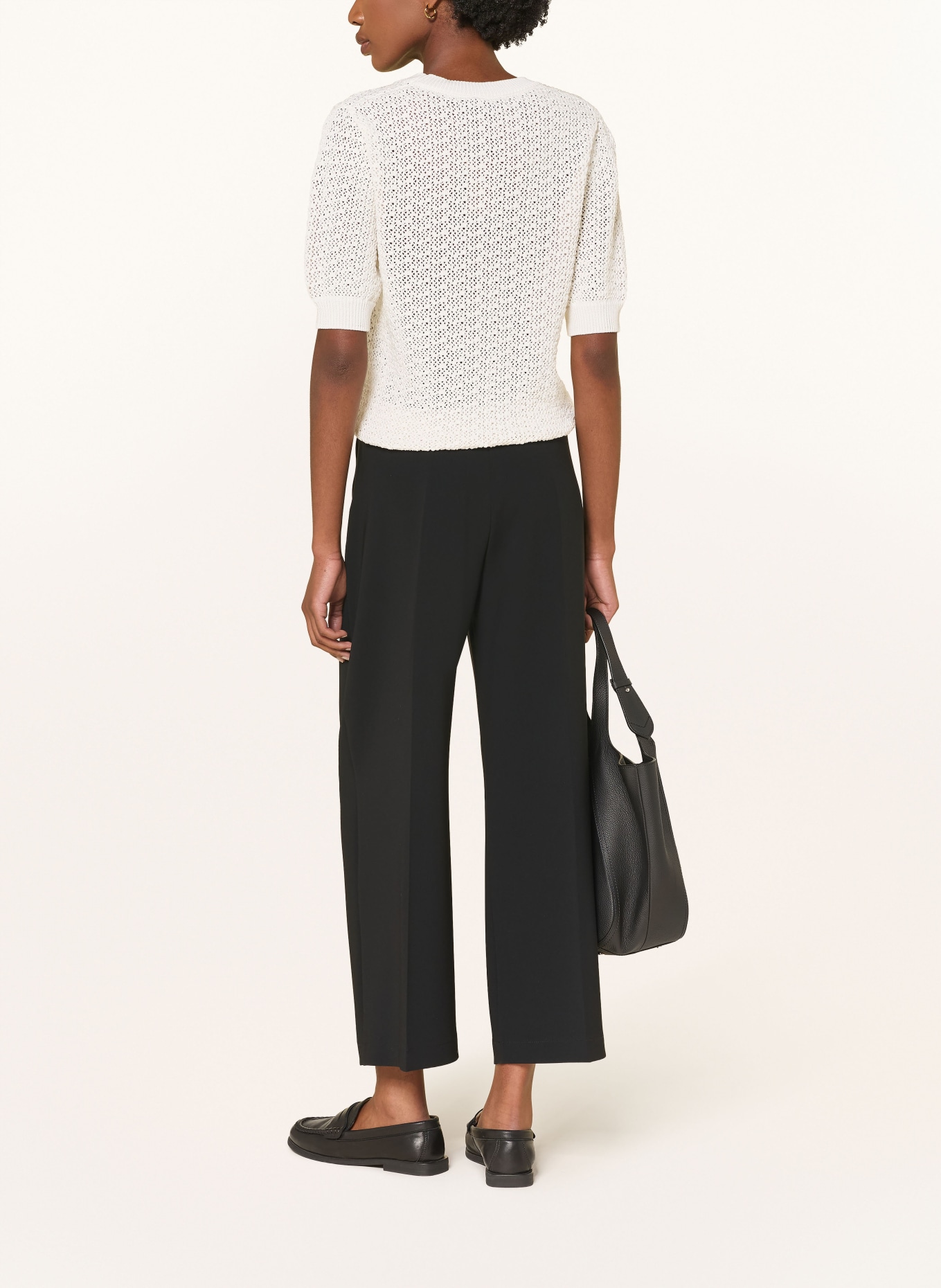 BOSS Strikbluse FOLEARIA: HVID