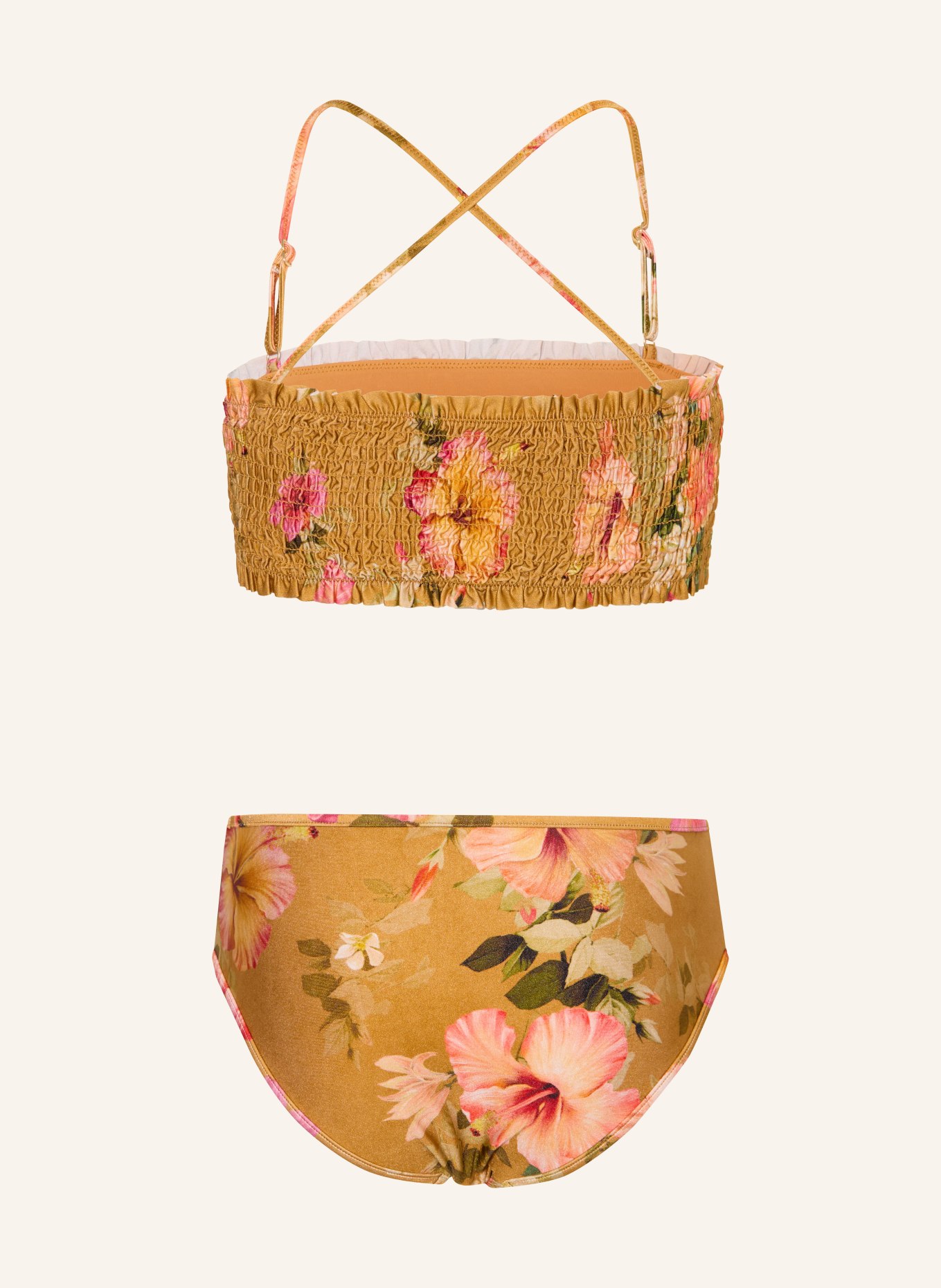 ZIMMERMANN Bustier-bikini: COGNAC / ROZE / KAKI