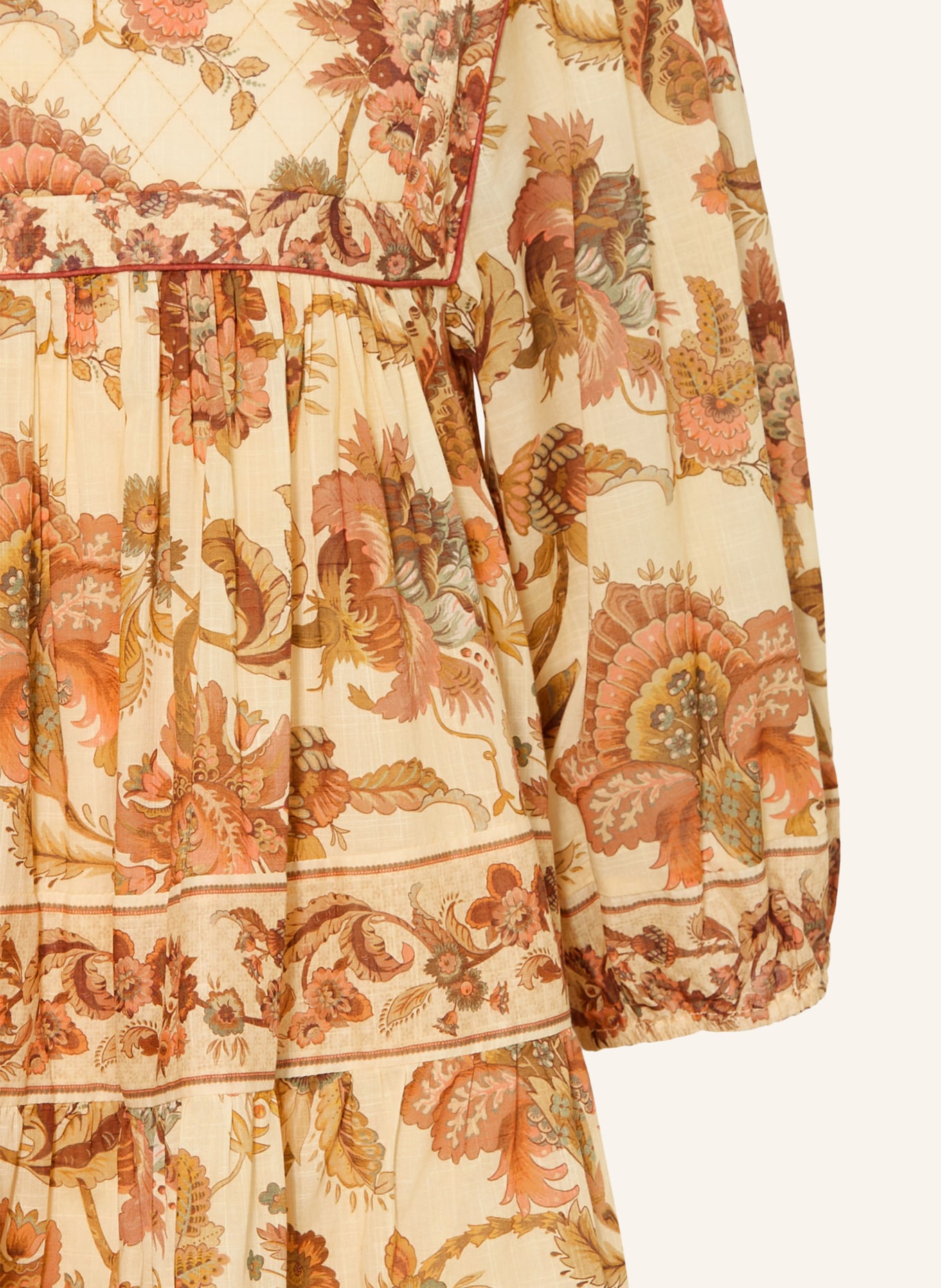ZIMMERMANN Robe ASTER: JAUNE CLAIR / COGNAC / GROEN