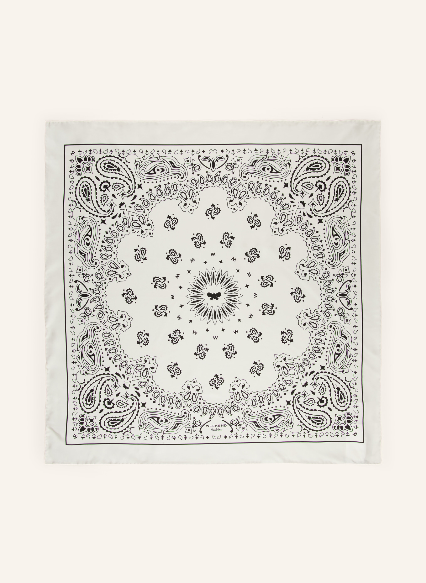 WEEKEND Max Mara Silk Scarf SIAM: WHITE / BLACK