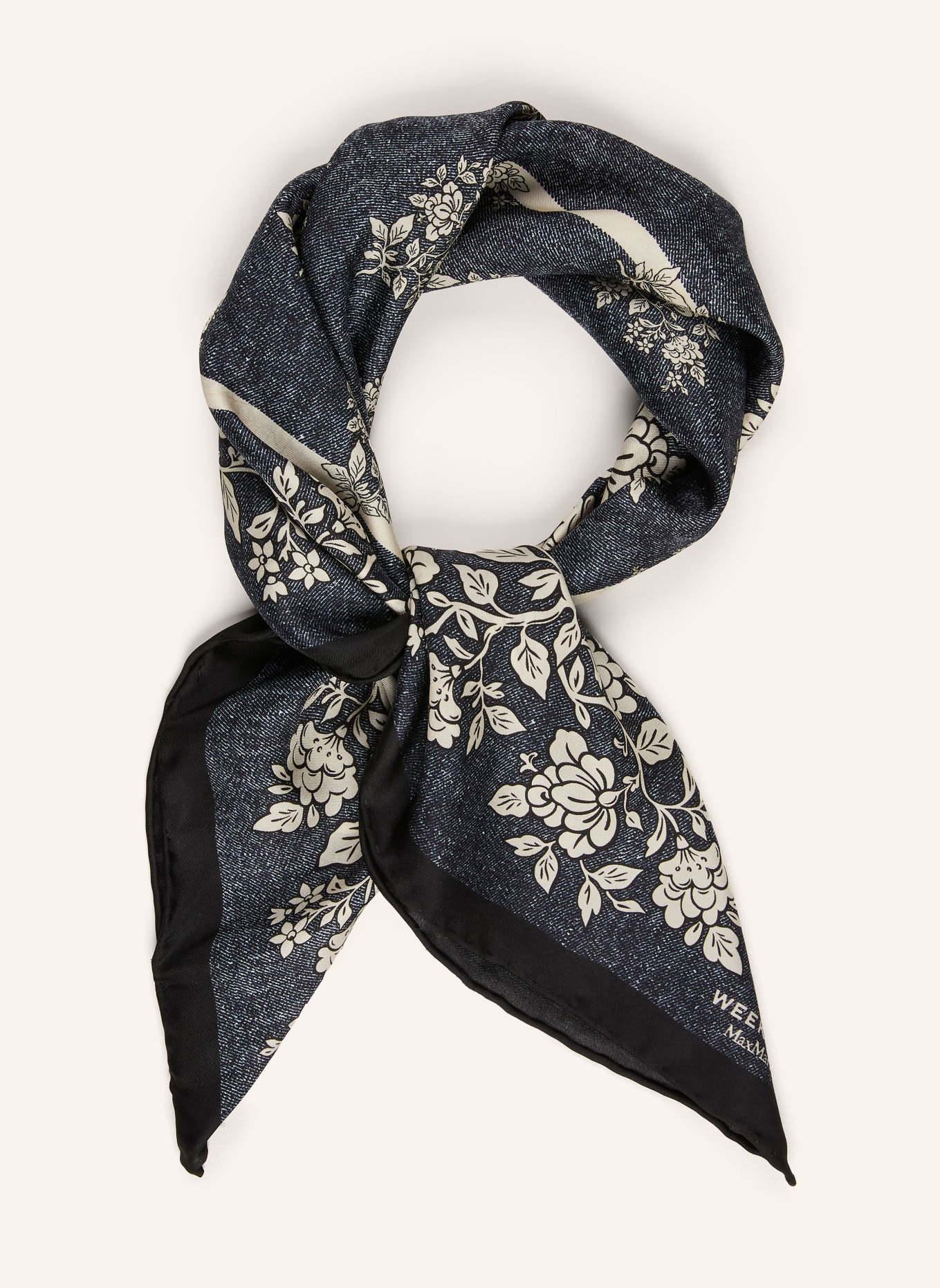 WEEKEND Max Mara Seidentuch SIAM: DUNKELBLAU / WEISS / SCHWARZ