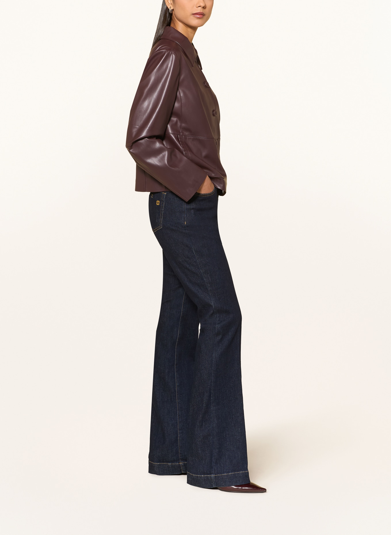 ELENA MIRO Flared jeans: 034 DARK BLUE