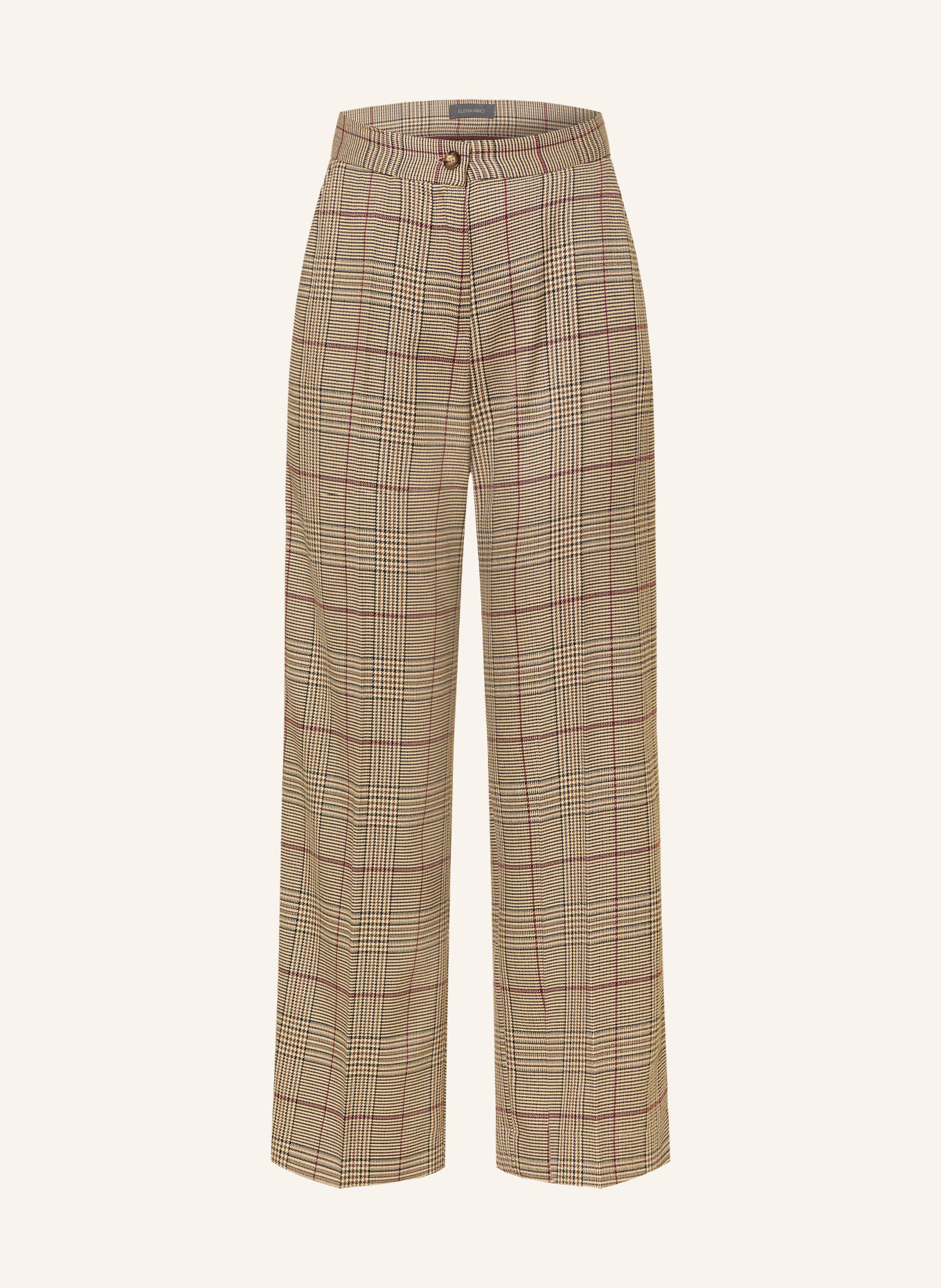 ELENA MIRO Pantalon 7/8: BEIGE / MARRON FONCÉ / ROUGE FONCÉ