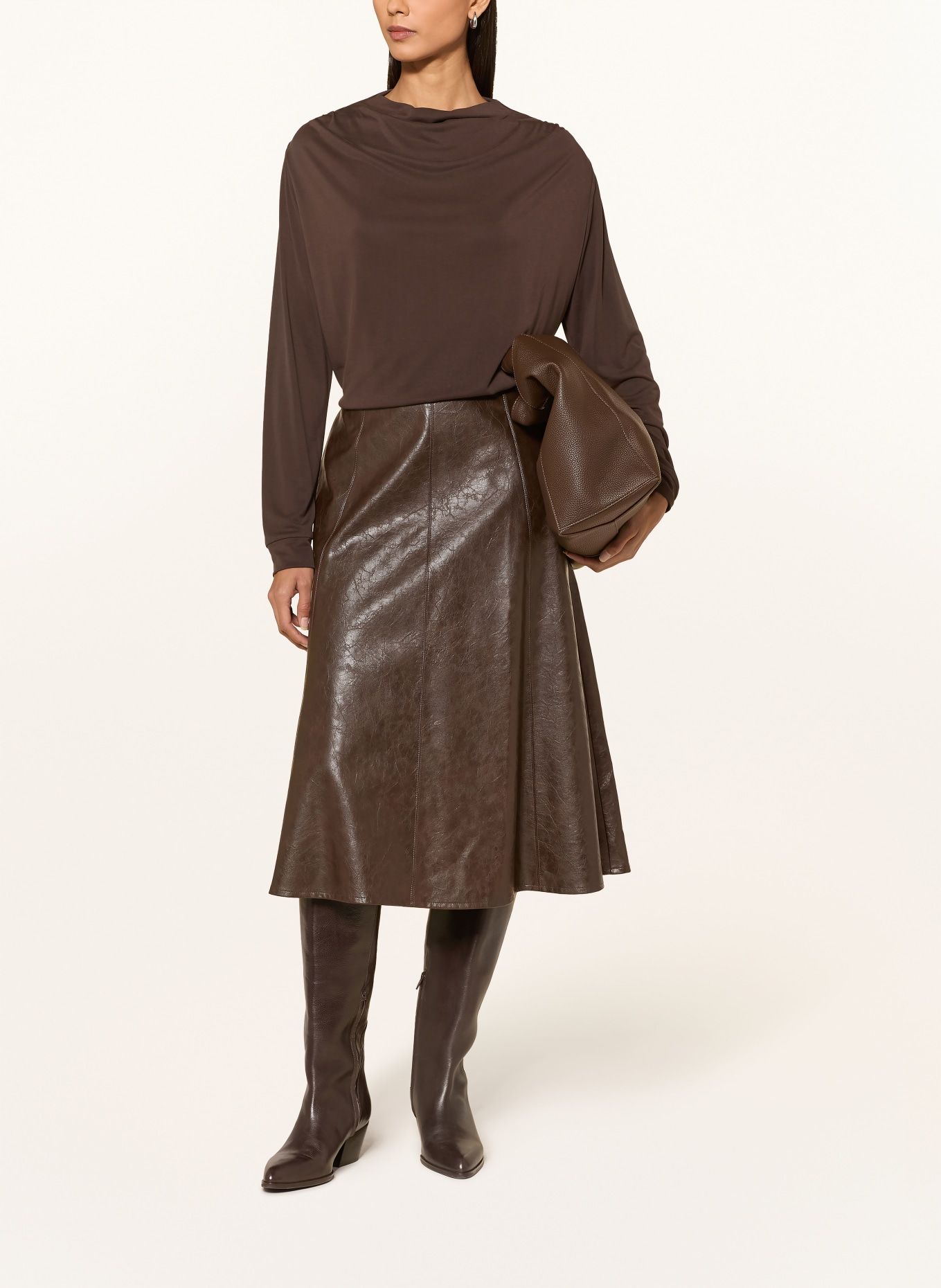 ELENA MIRO Long-sleeve jersey: DARK BROWN