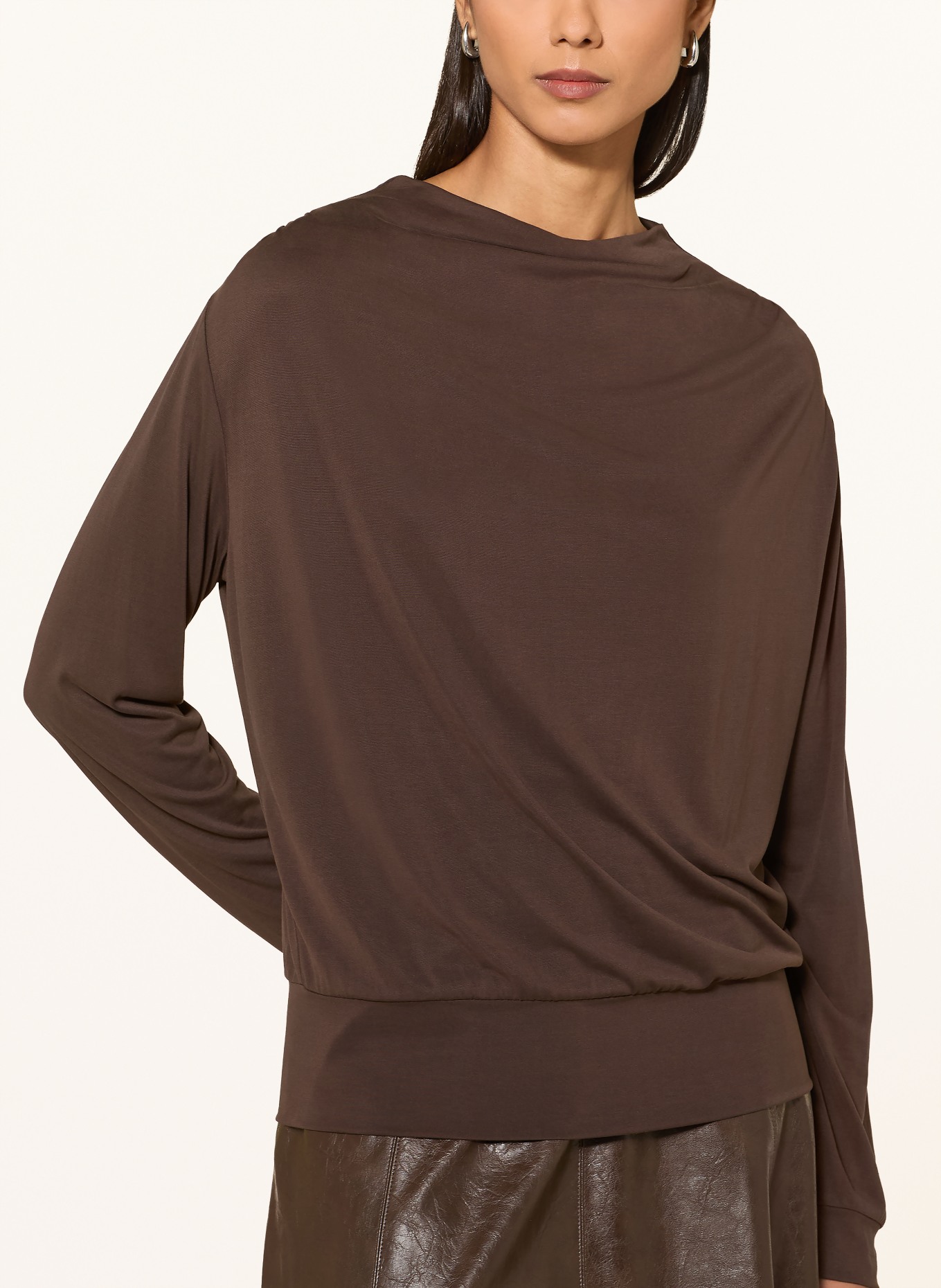 ELENA MIRO Long-sleeve jersey: DARK BROWN
