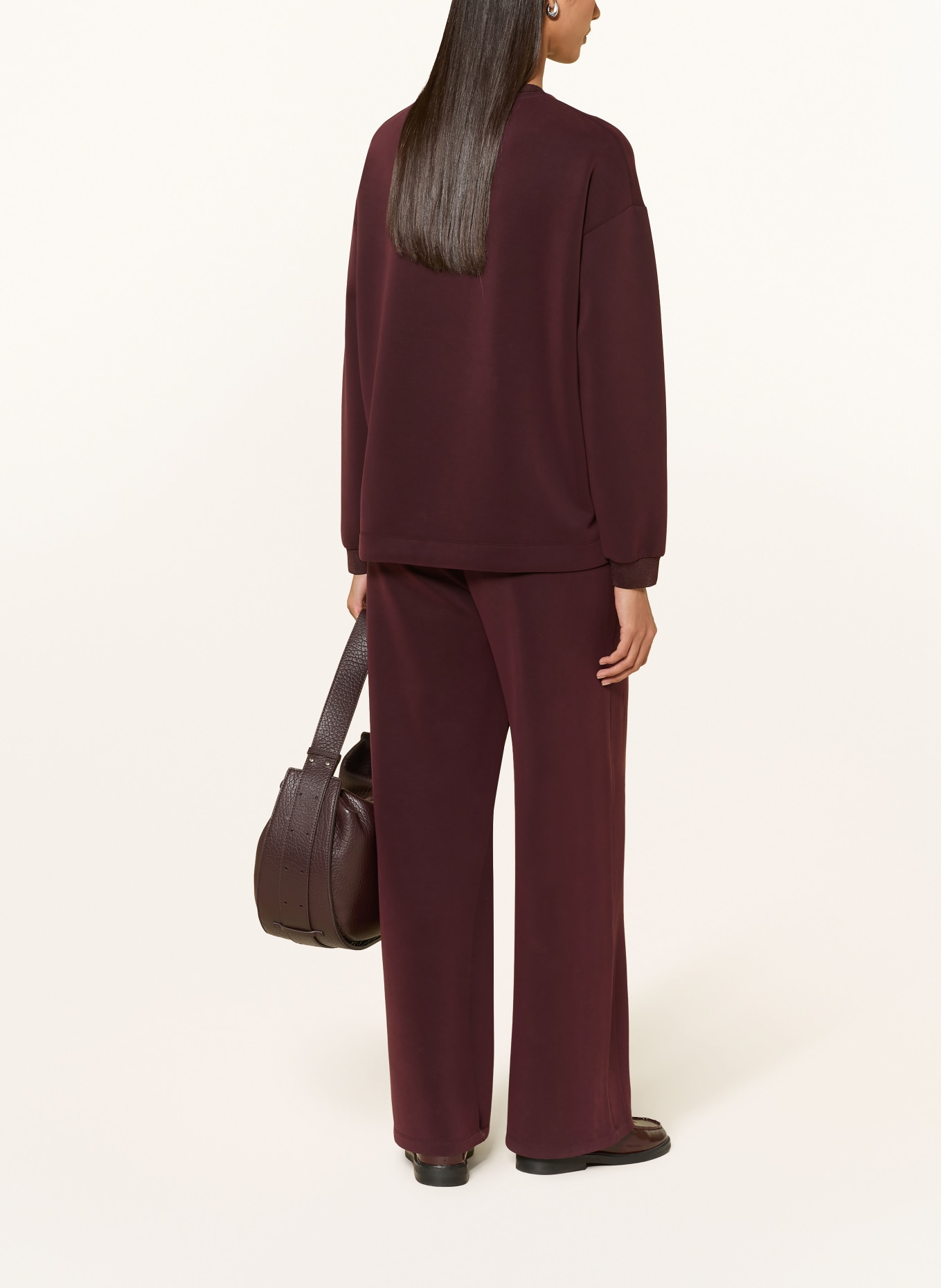 ELENA MIRO Marlene-broek: DONKERROOD / ZWART