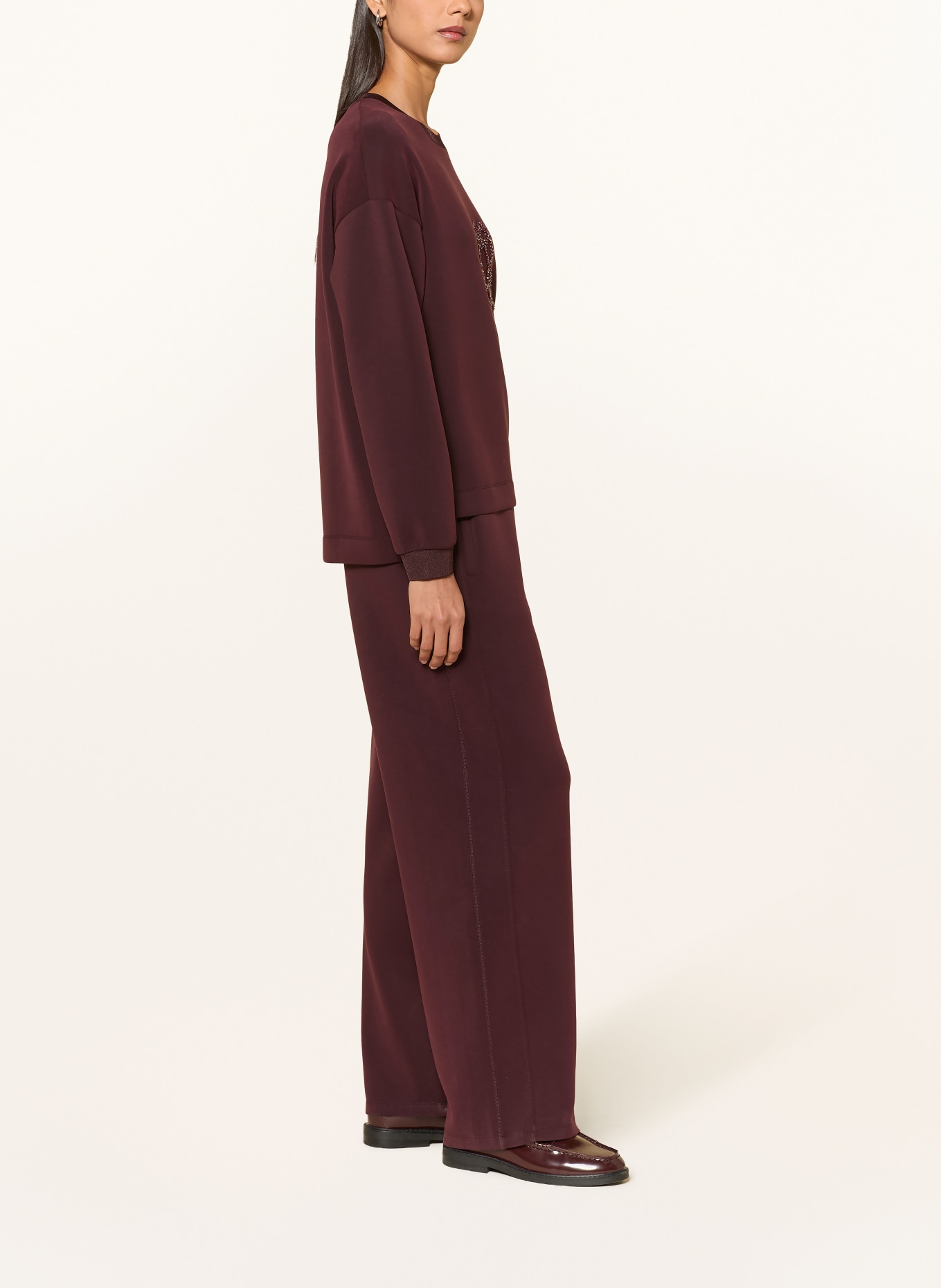 ELENA MIRO Marlene-broek: DONKERROOD / ZWART
