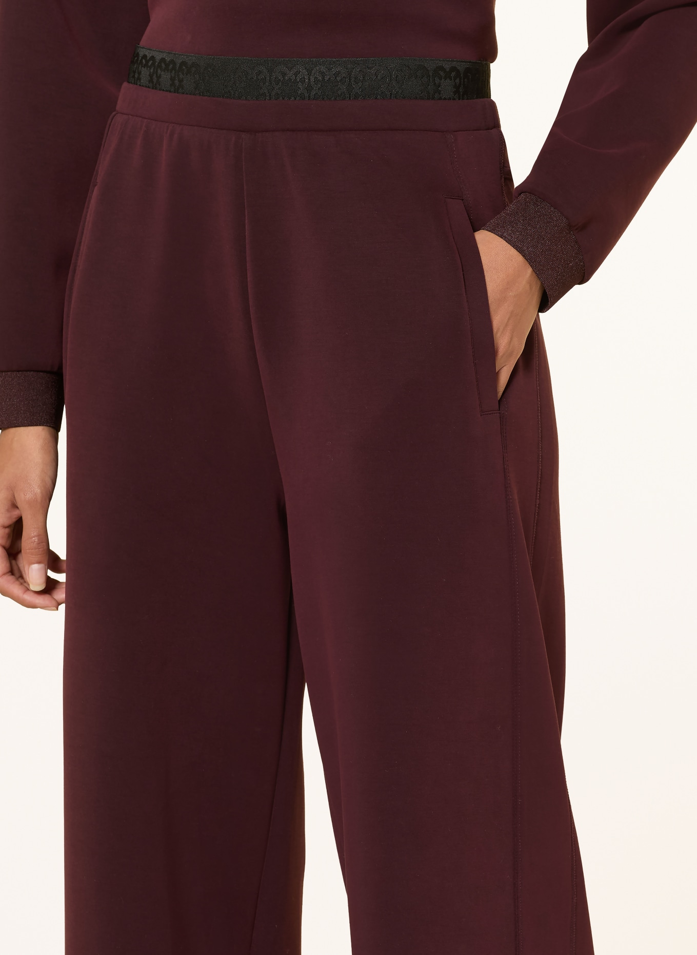 ELENA MIRO Marlene-broek: DONKERROOD / ZWART