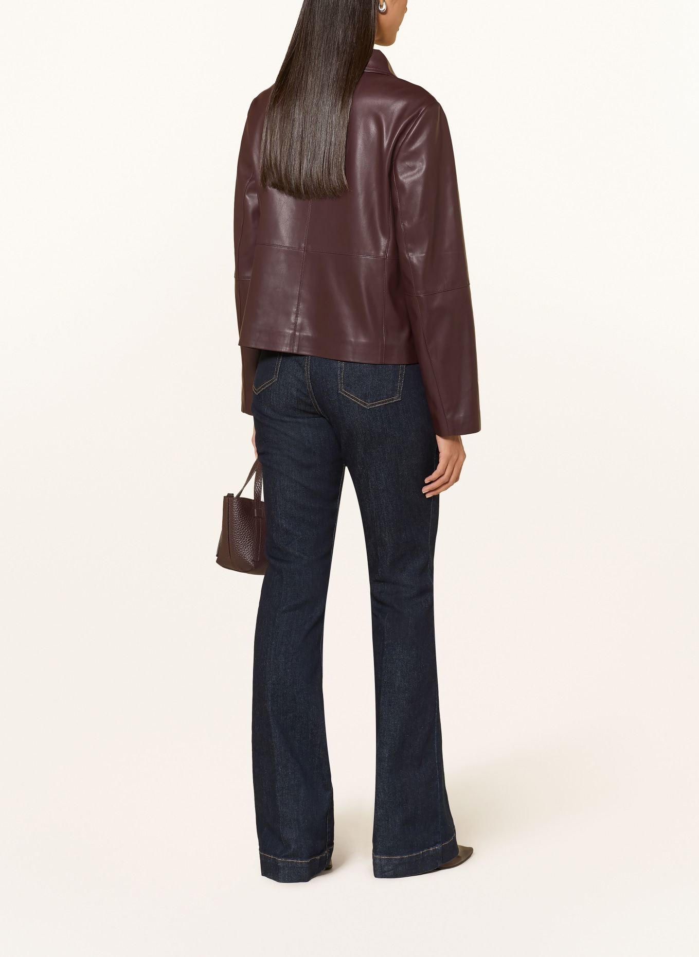 ELENA MIRO Veste aspect cuir: ROUGE FONCÉ