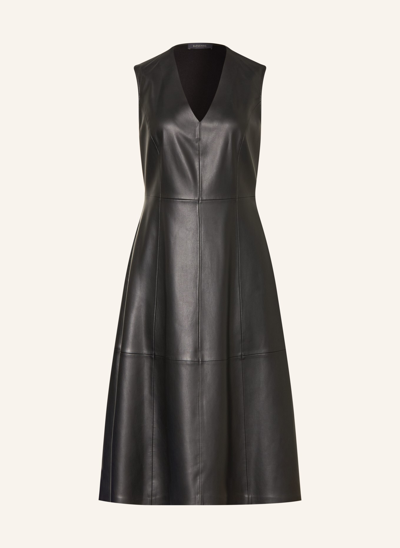 ELENA MIRO Kleid in Lederoptik: SCHWARZ