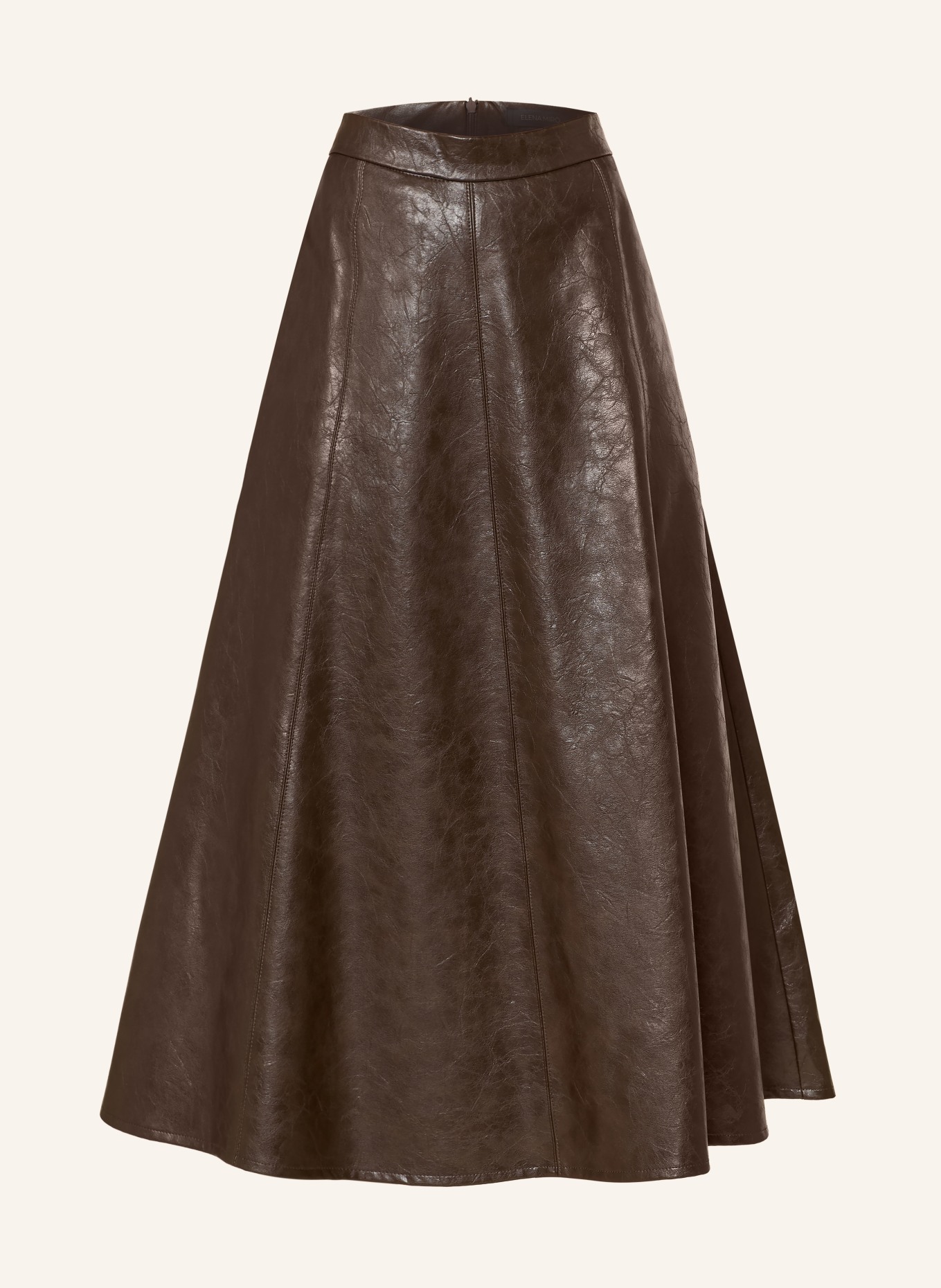 ELENA MIRO Jupe aspect cuir: MARRON FONCÉ