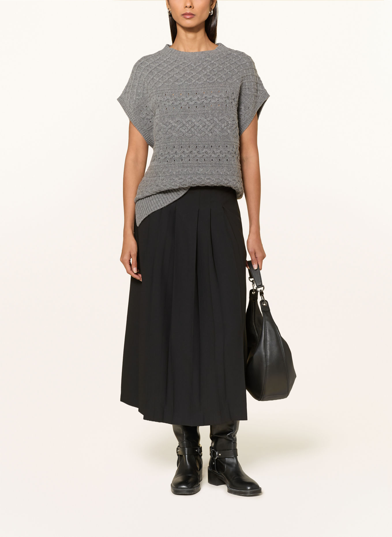 ELENA MIRO Pull en maille: GRIS FONCÉ