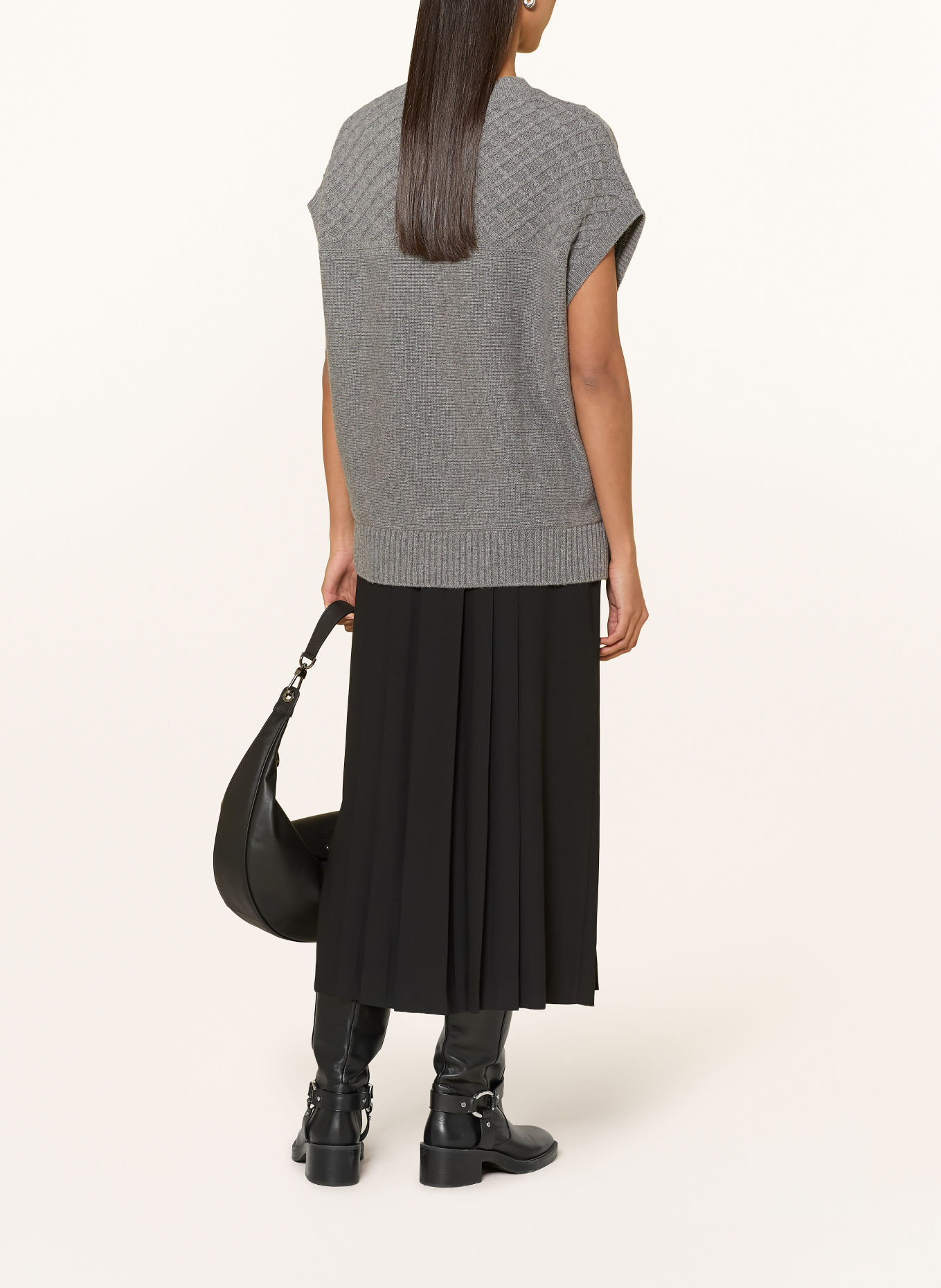 ELENA MIRO Pull en maille: GRIS FONCÉ