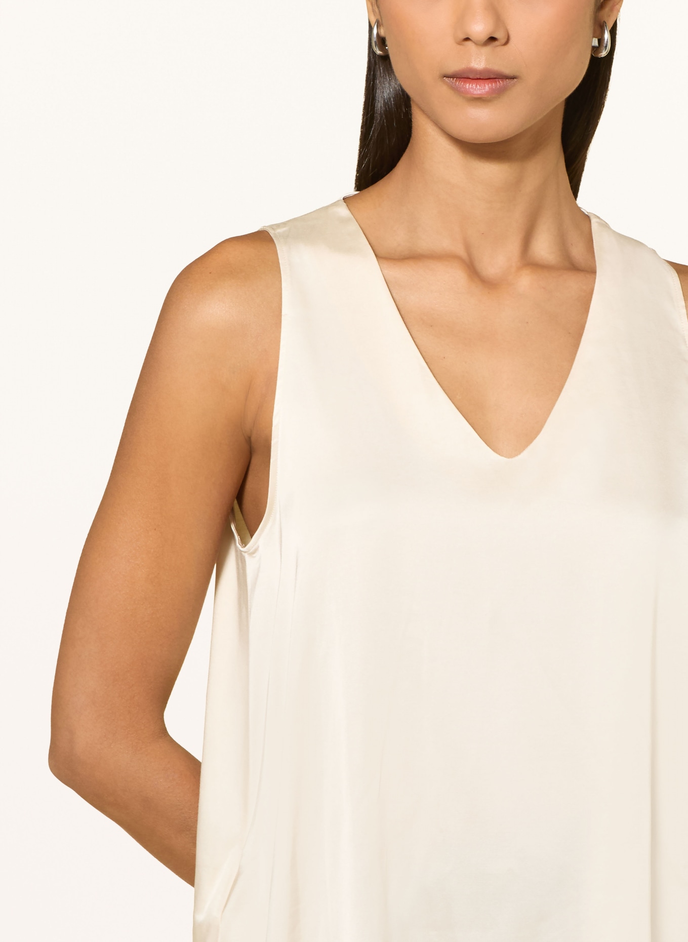 ELENA MIRO Satijnen top: CRÈME