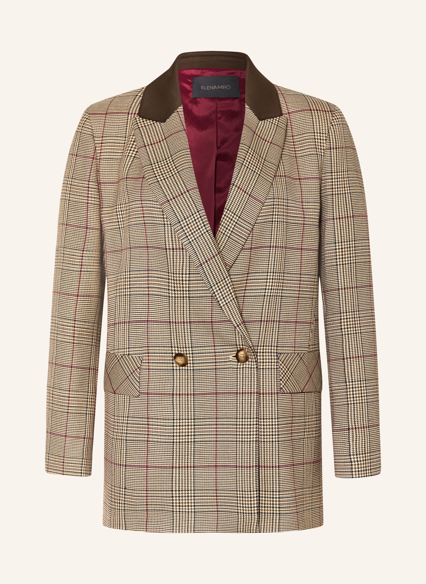 ELENA MIRO Blazers: BEIGE / MARRON FONCÉ / DONKERROOD
