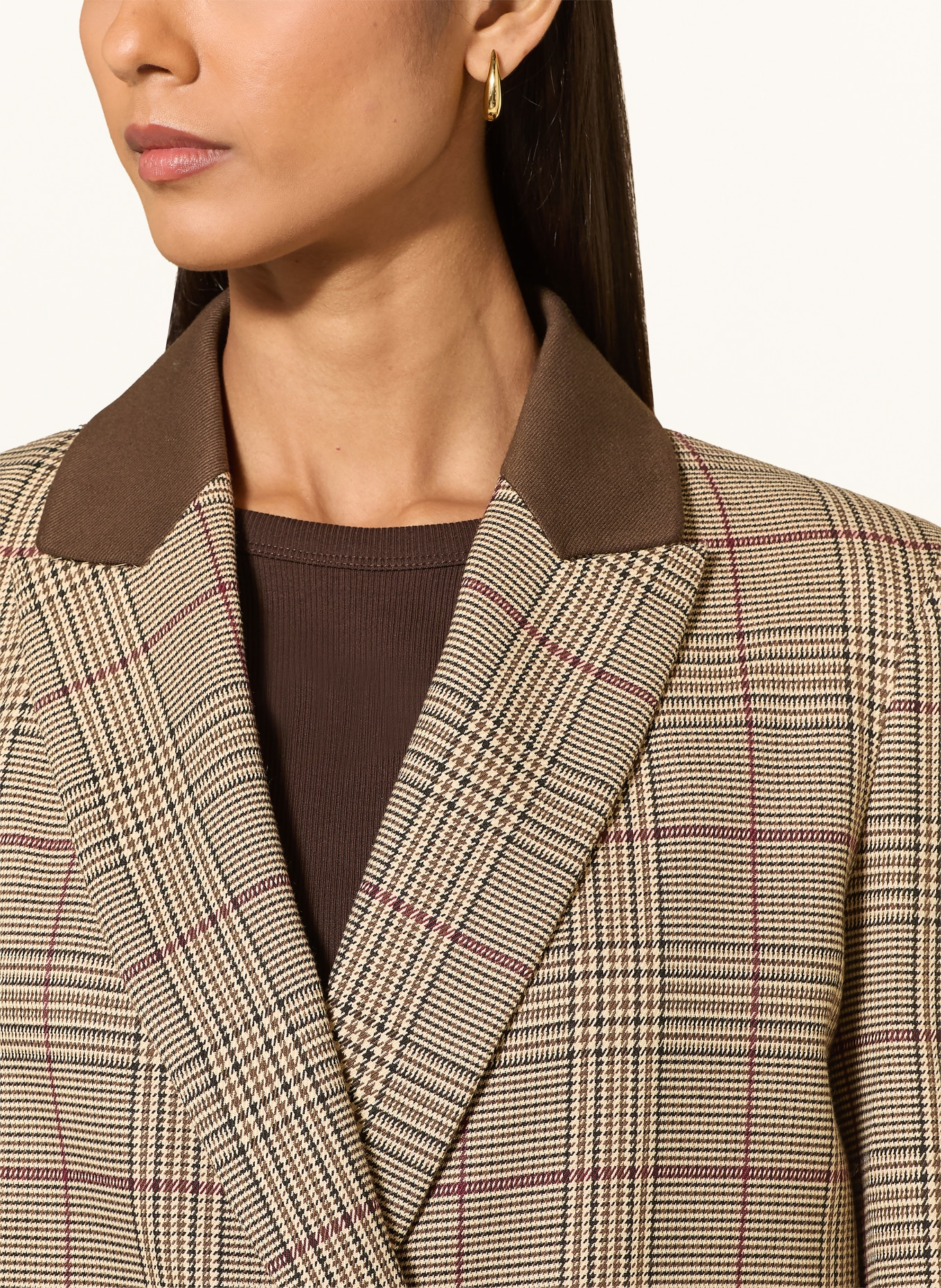 ELENA MIRO Blazers: BEIGE / MARRON FONCÉ / DONKERROOD