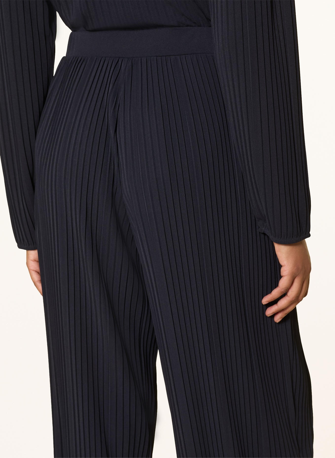MM by Max Mara BIKINI jersey culottes with pleats: DARK BLUE