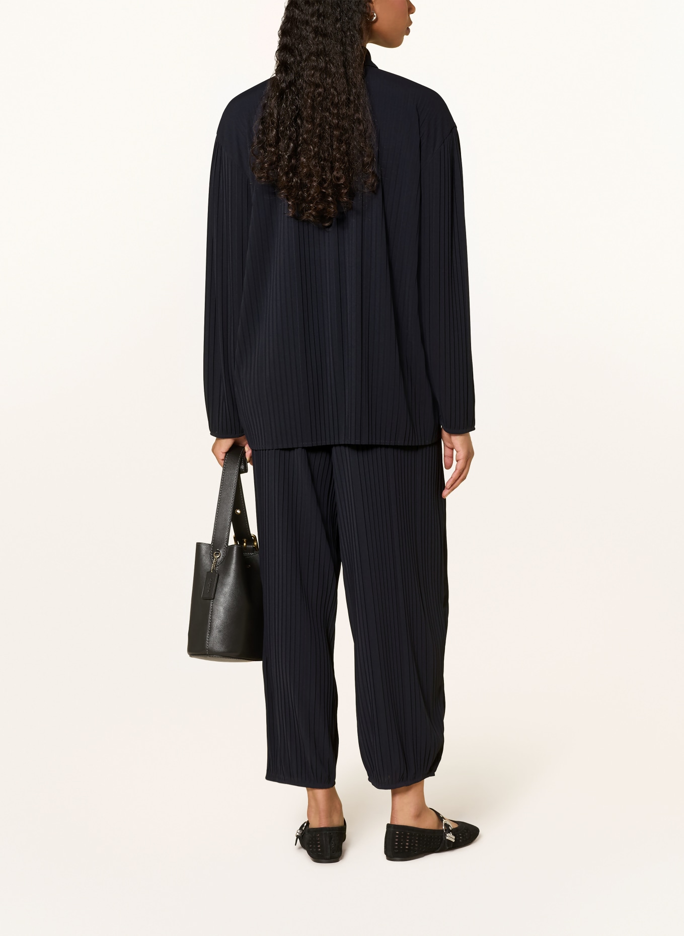 MM by Max Mara FASTOSO jersey shirt-blouse with pleats: DARK BLUE