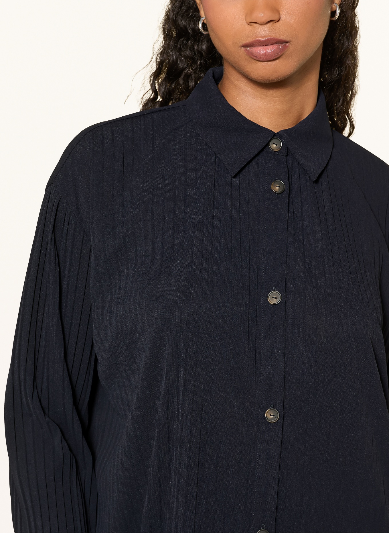 MM by Max Mara FASTOSO jersey shirt-blouse with pleats: DARK BLUE