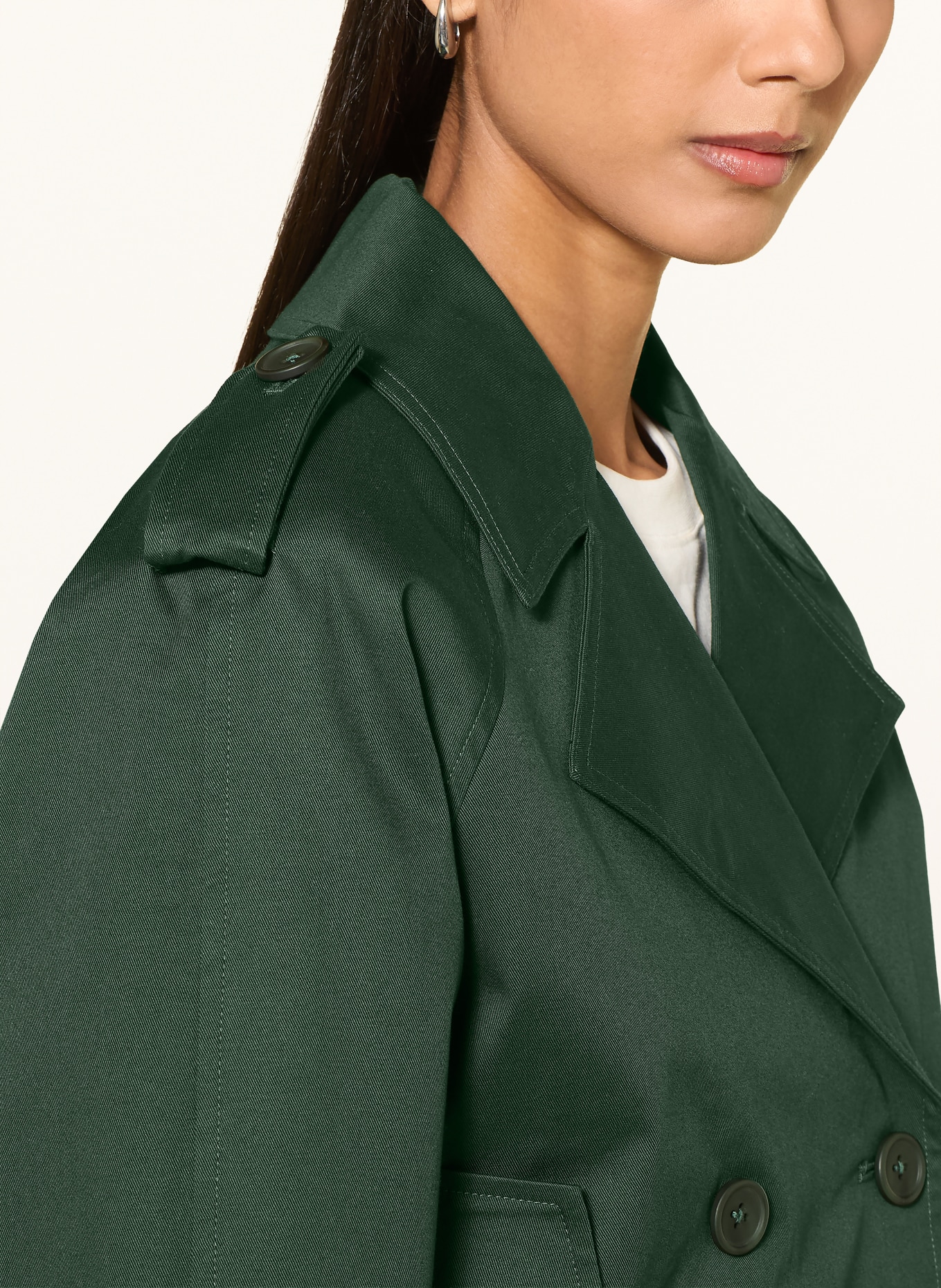 darling harbour Trench coat: BOTTLE GREEN