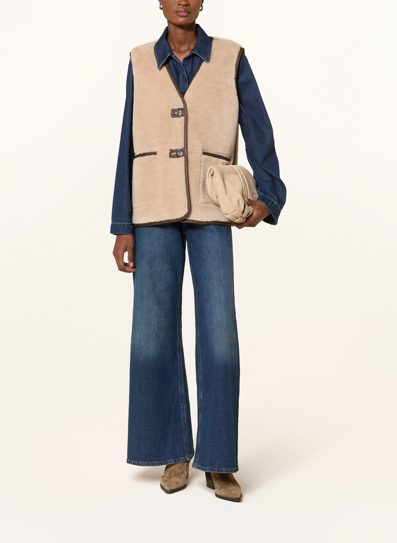 darling harbour Vest van teddybont: BEIGE