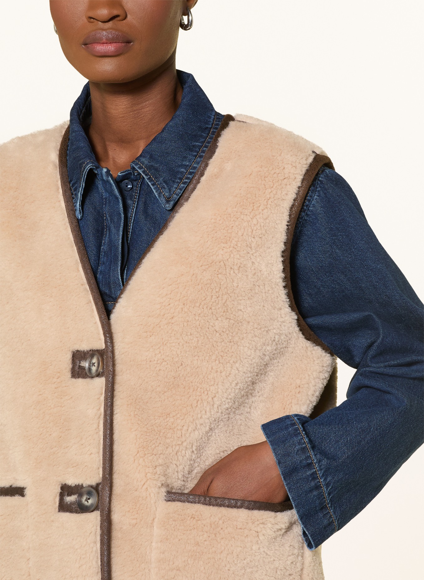 darling harbour Vest van teddybont: BEIGE