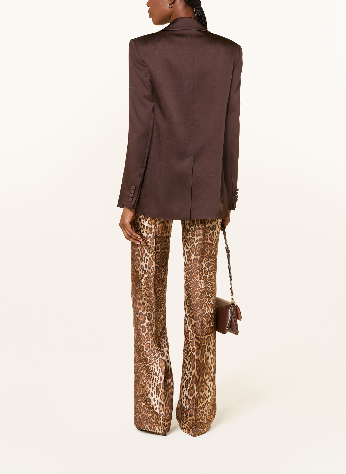 Max Mara STUDIO Pantalon Marlene ROMANA en soie: MARRON / BEIGE