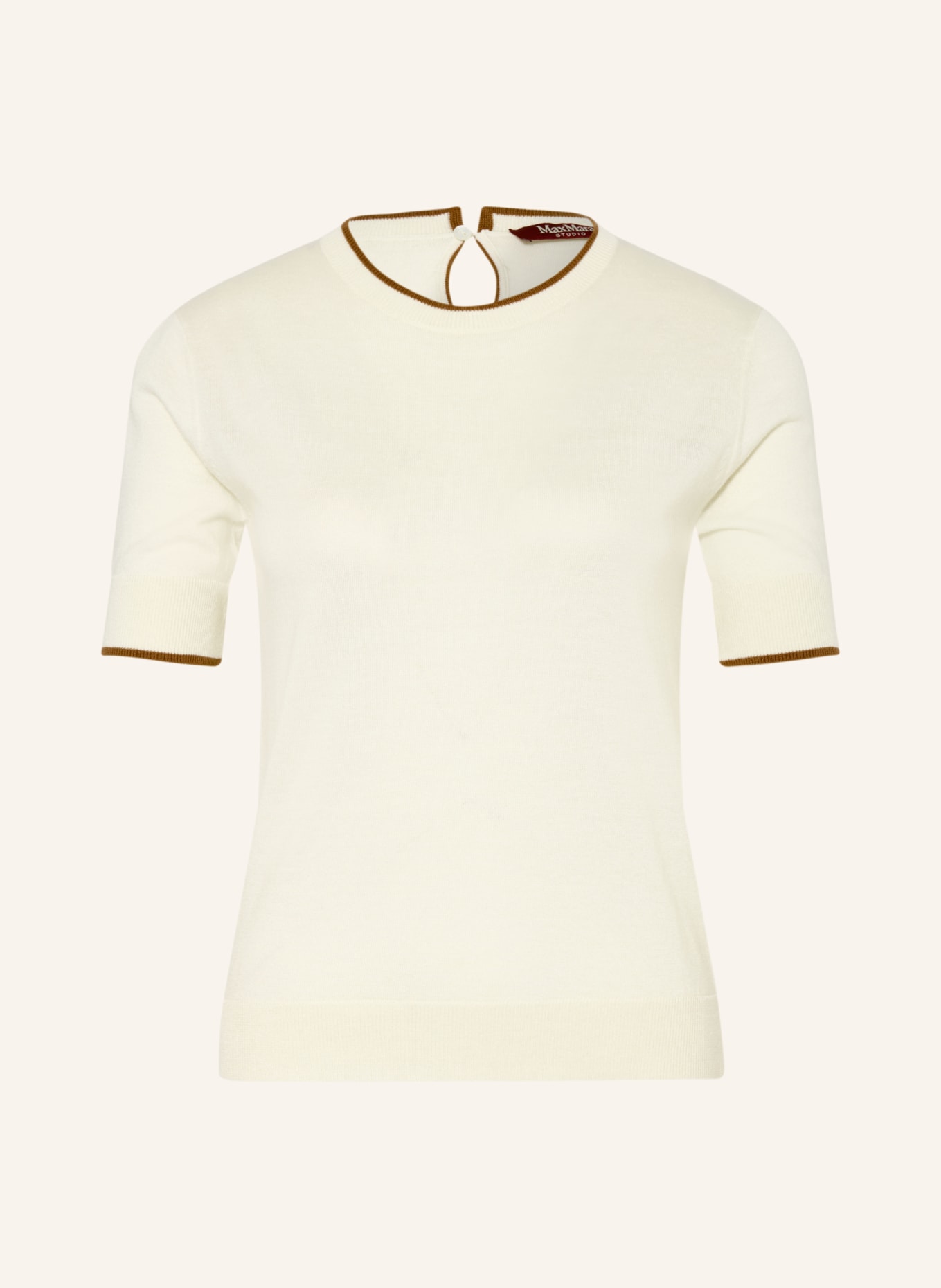 Max Mara STUDIO AGENDA knit shirt with silk: ECRU / BROWN