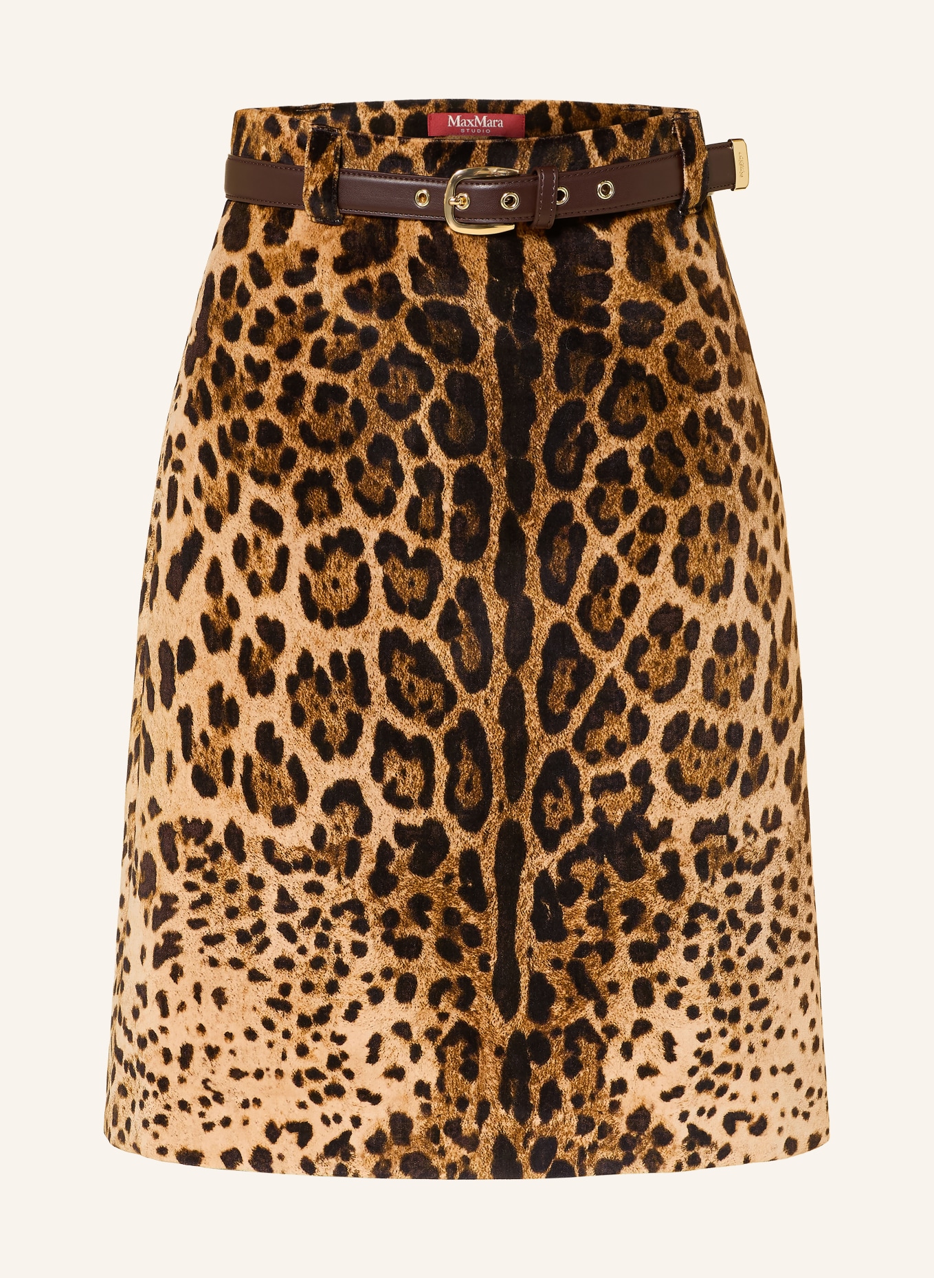 Max Mara STUDIO Samtrock FALANGE: HELLBRAUN / DUNKELBRAUN / BRAUN