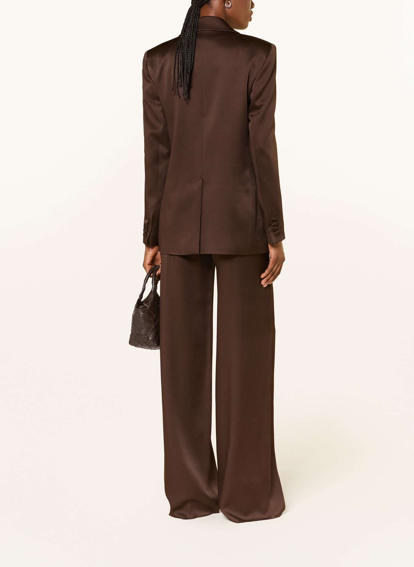 Max Mara STUDIO Blazer en satin ARCA: MARRON FONCÉ