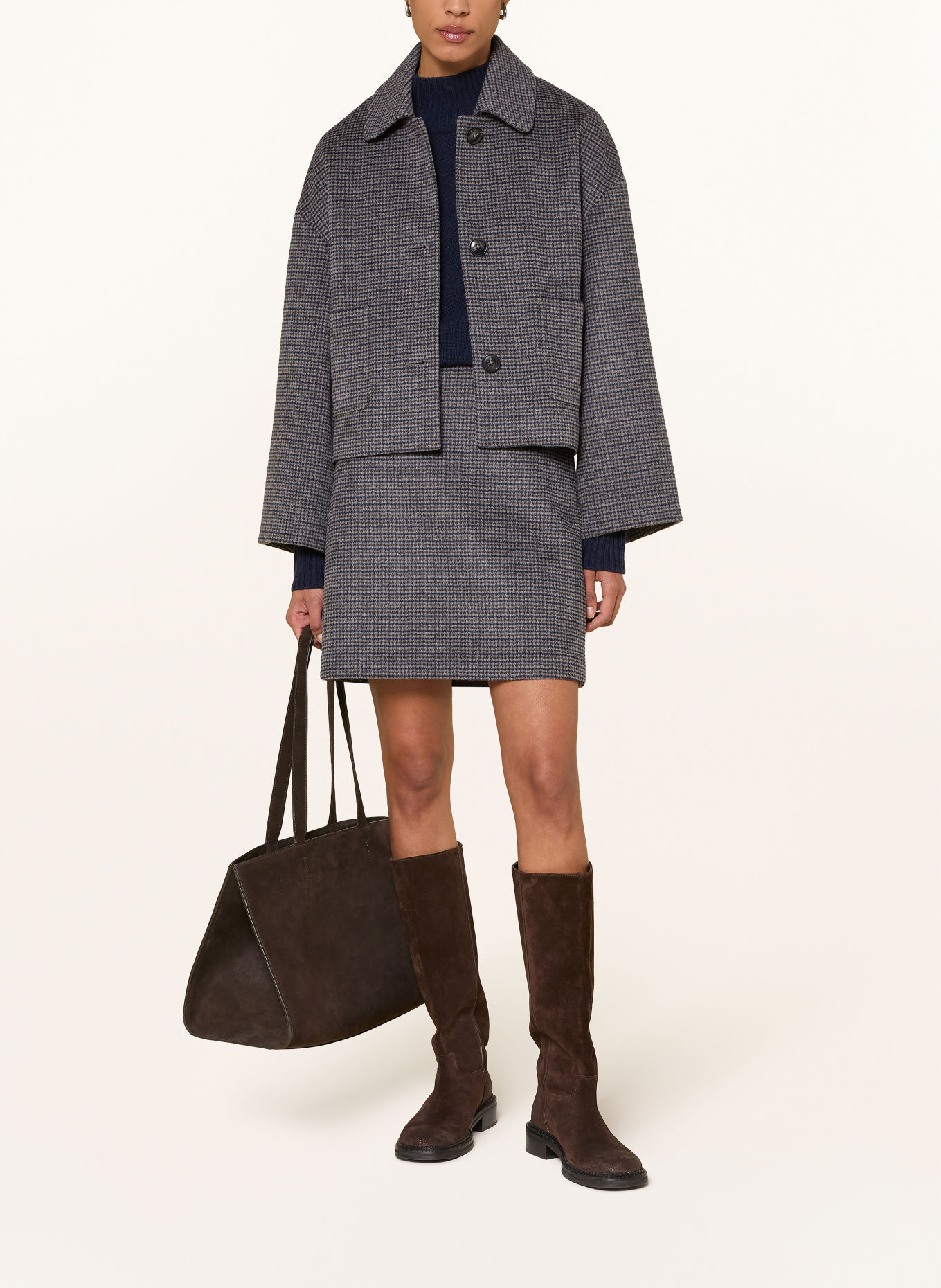darling harbour Skirt: brown / navy