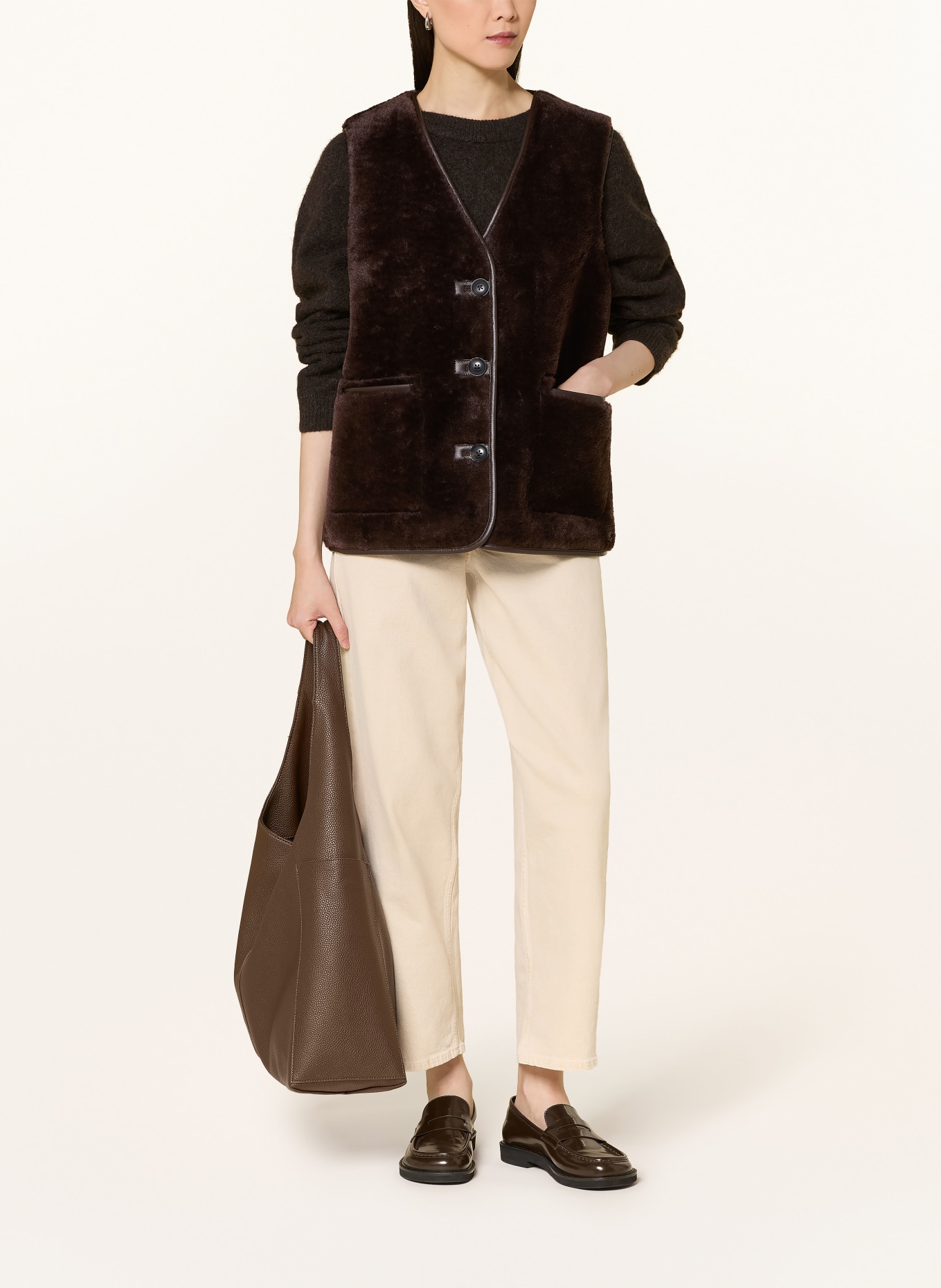darling harbour Kunstfell-Weste: DARK BROWN