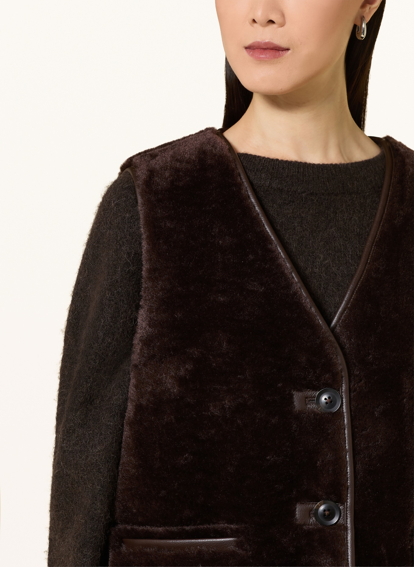 darling harbour Kunstfell-Weste: DARK BROWN