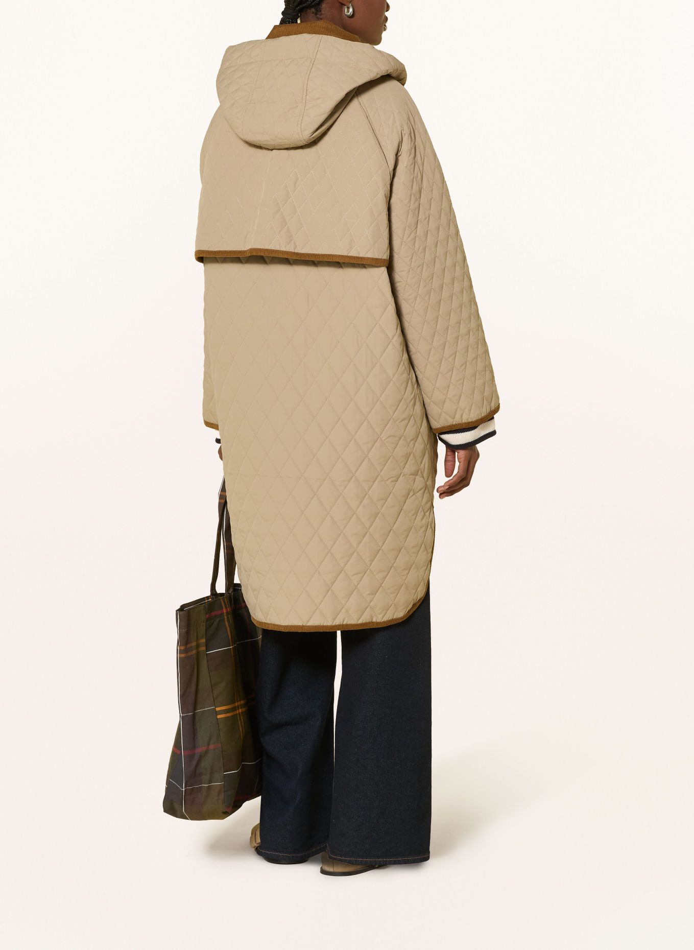 Barbour Gewatteerde jas RAVENSDEN QUILT met afneembare capuchon: BEIGE / COGNAC