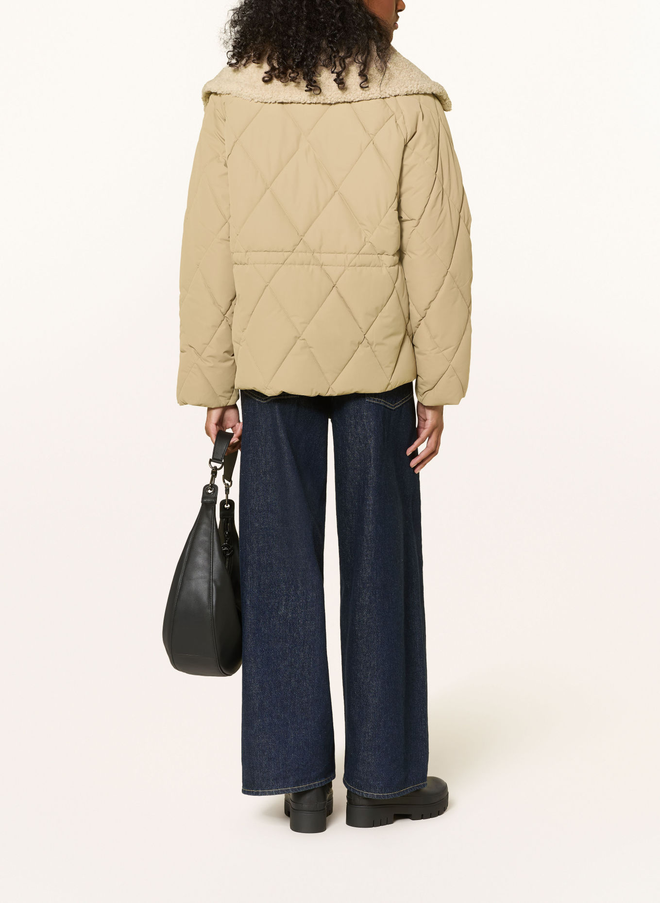 Barbour EVA-gewatteerde jas met imitatiebont: BEIGE