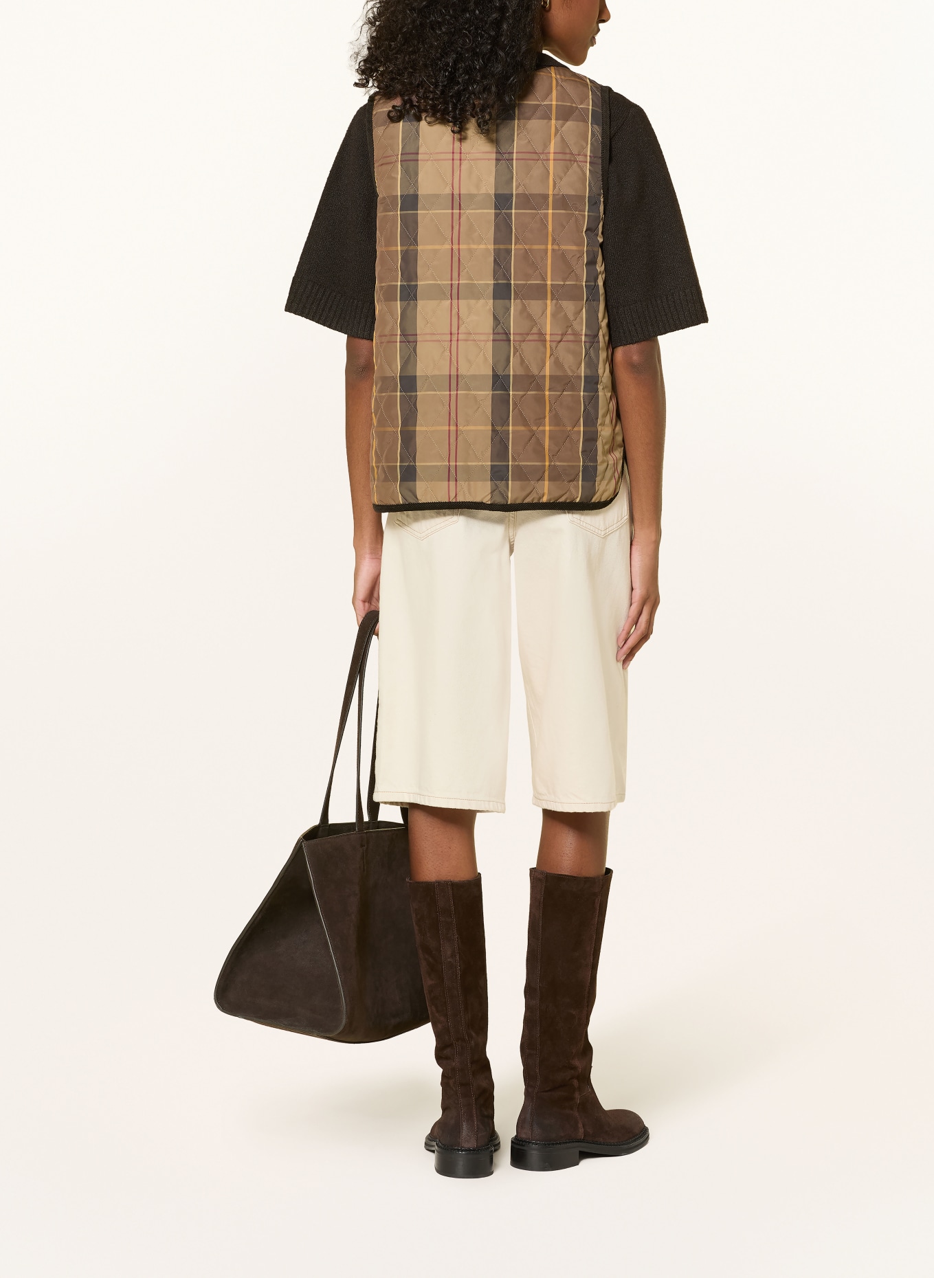 Barbour ICONS LINER Reversible Quilted Vest: DARK BROWN / CAMEL / DARK RED