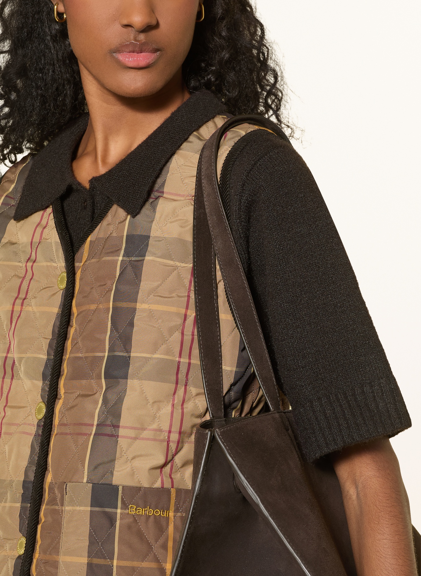 Barbour ICONS LINER Reversible Quilted Vest: DARK BROWN / CAMEL / DARK RED