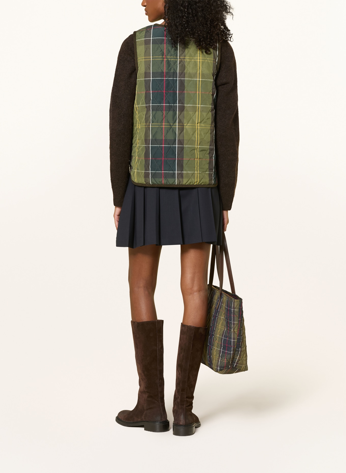 Barbour Gewatteerd vest ICONS LINER, omkeerbaar: KAKI / ROOD / GEEL