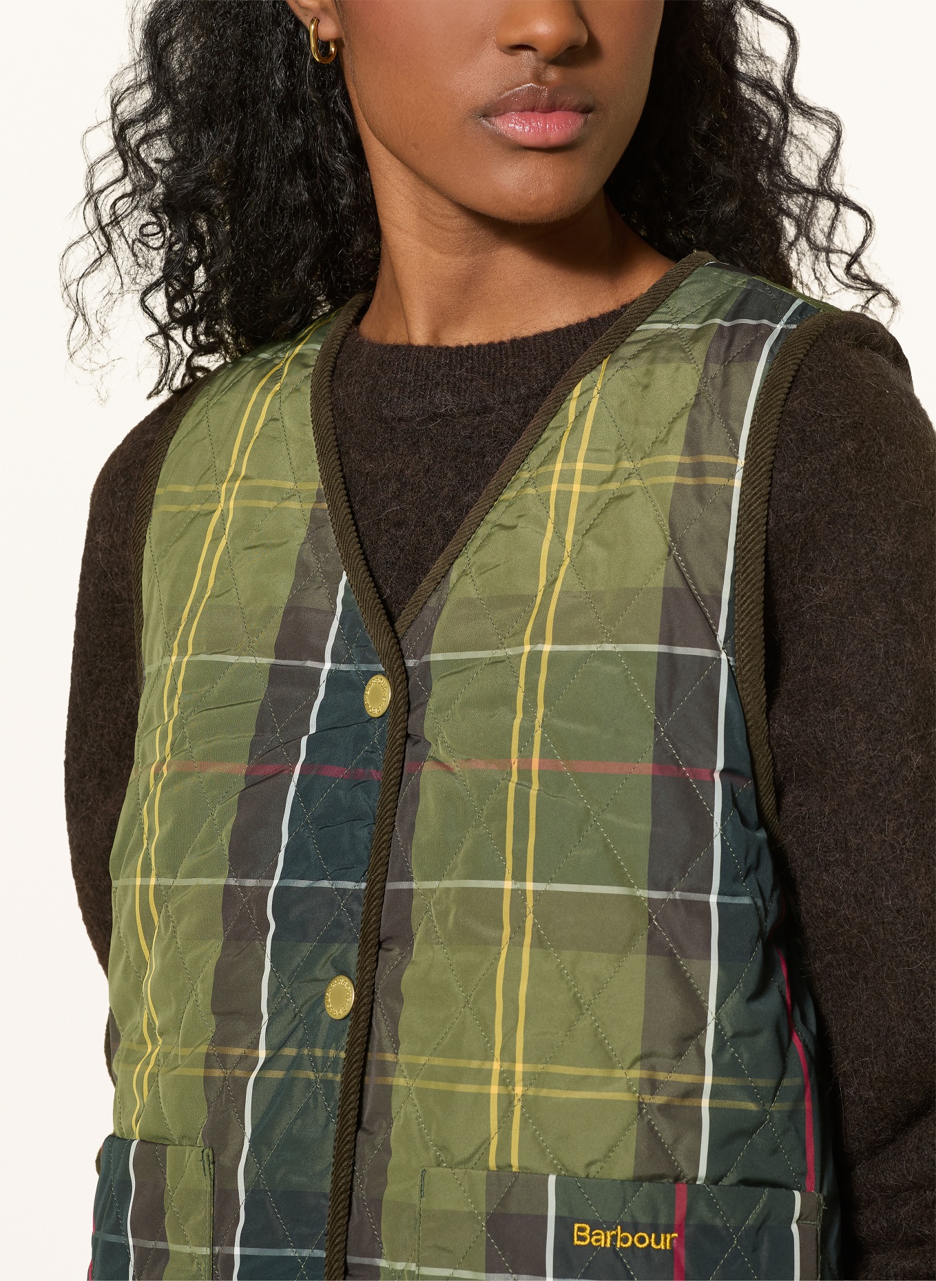 Barbour Gewatteerd vest ICONS LINER, omkeerbaar: KAKI / ROOD / GEEL