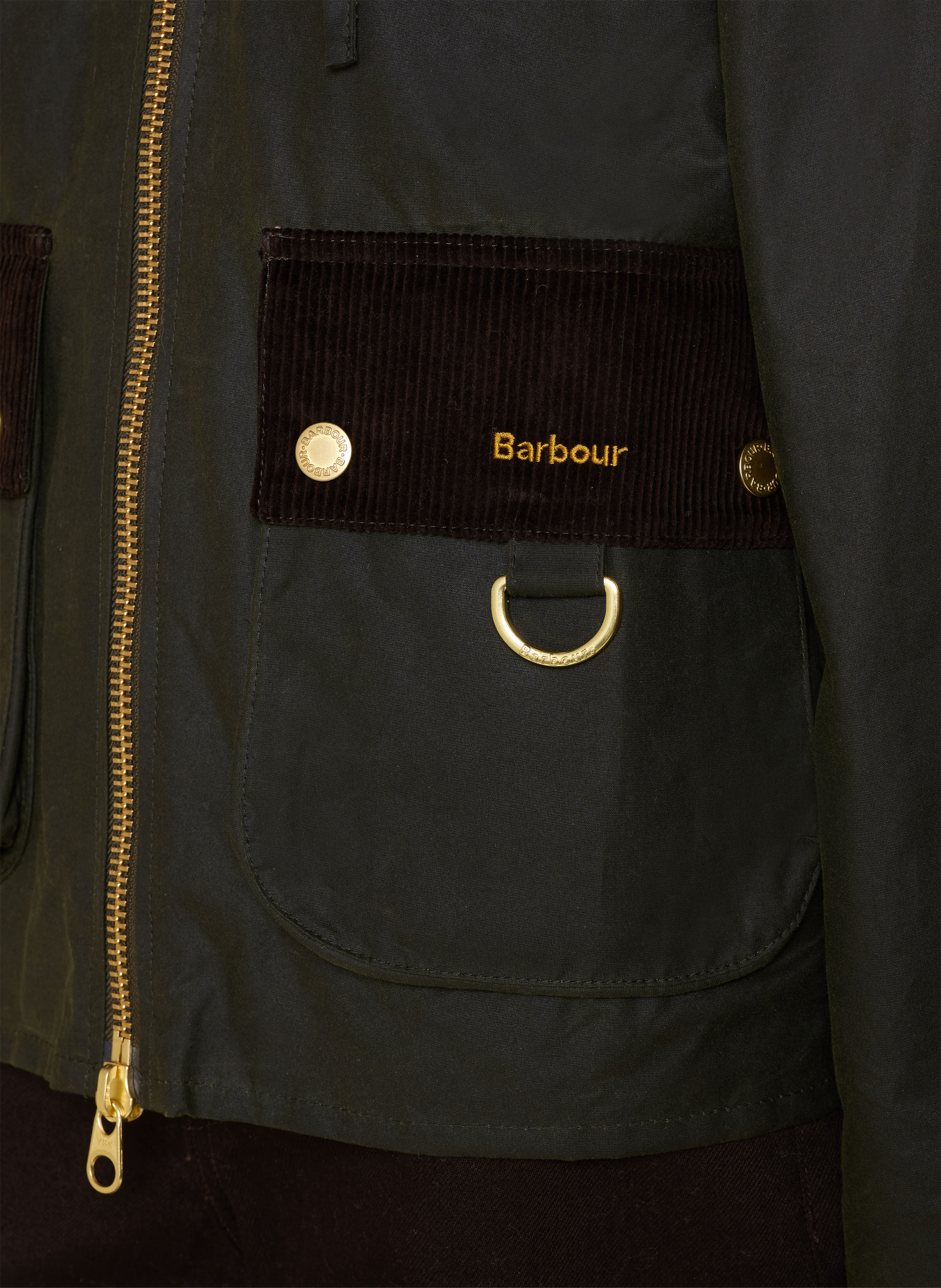 Barbour CARVILLE-jas met afneembare capuchon: DONKERGROEN / MARRON FONCÉ