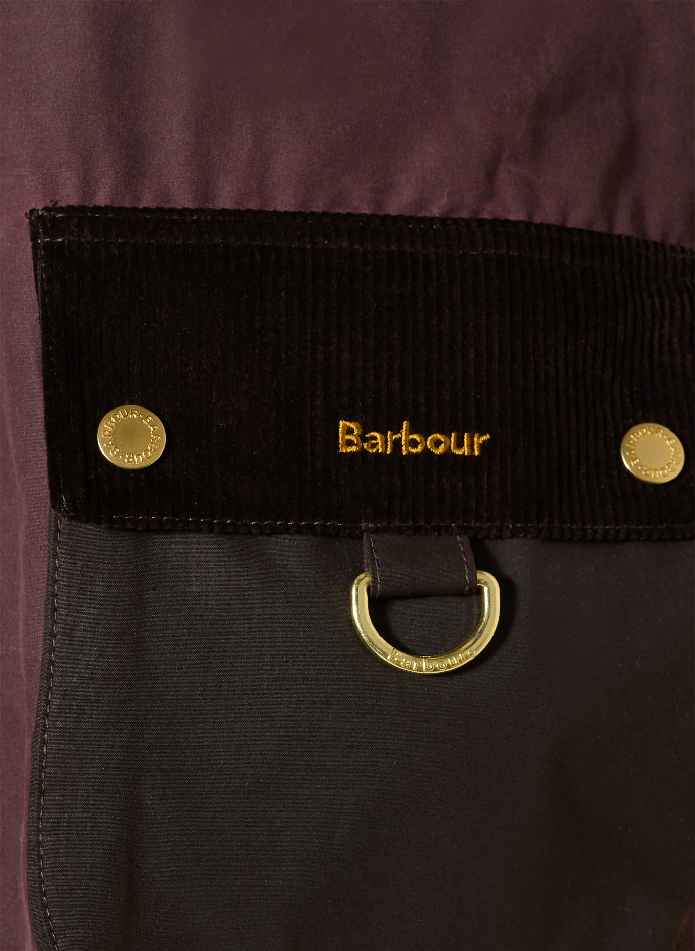 Barbour CARVILLE-jas met afneembare capuchon: DONKERPAARS / MARRON FONCÉ / ZWART